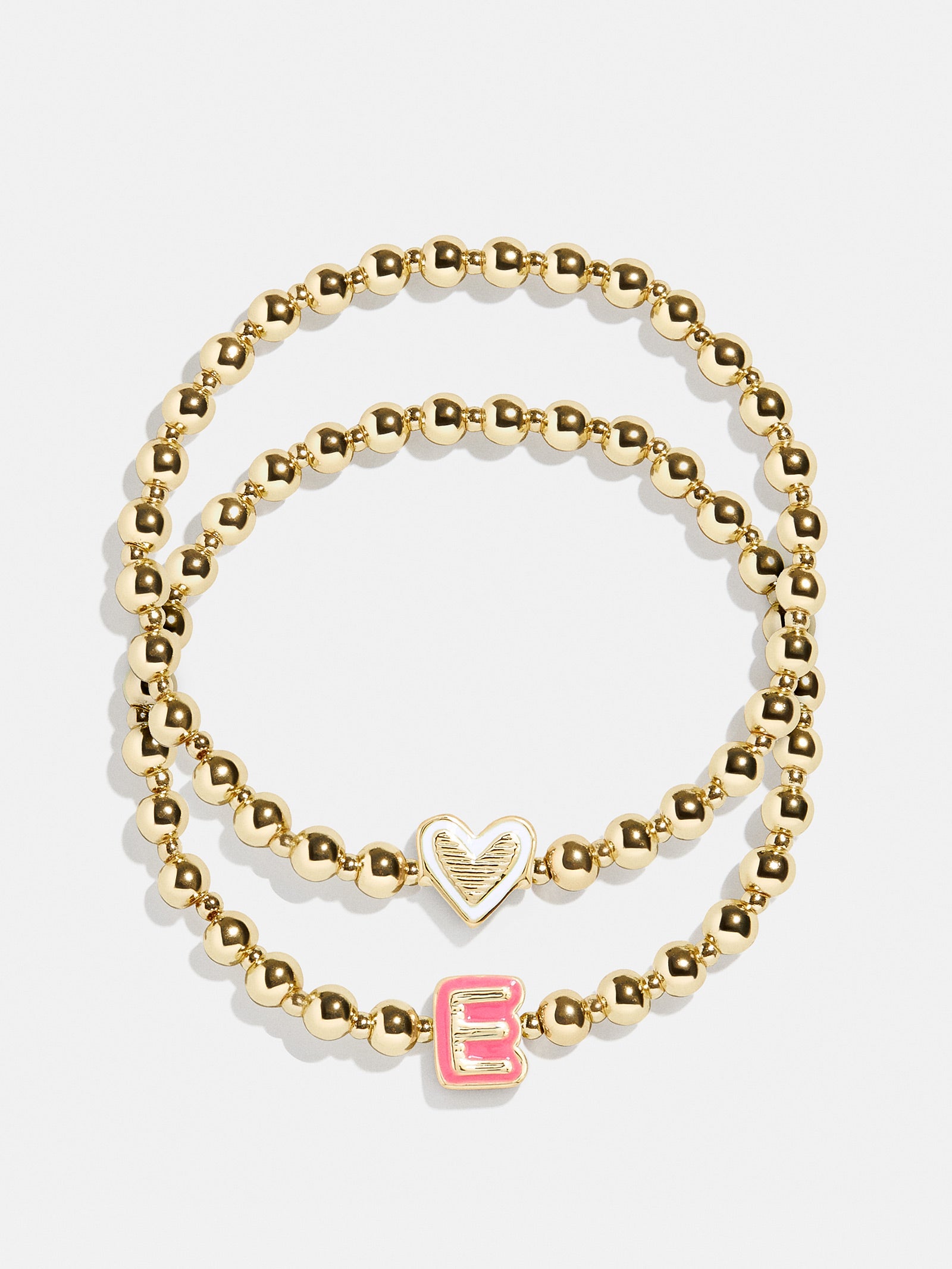 Initial & Heart Kids' Pisa Bracelet Set - Gold