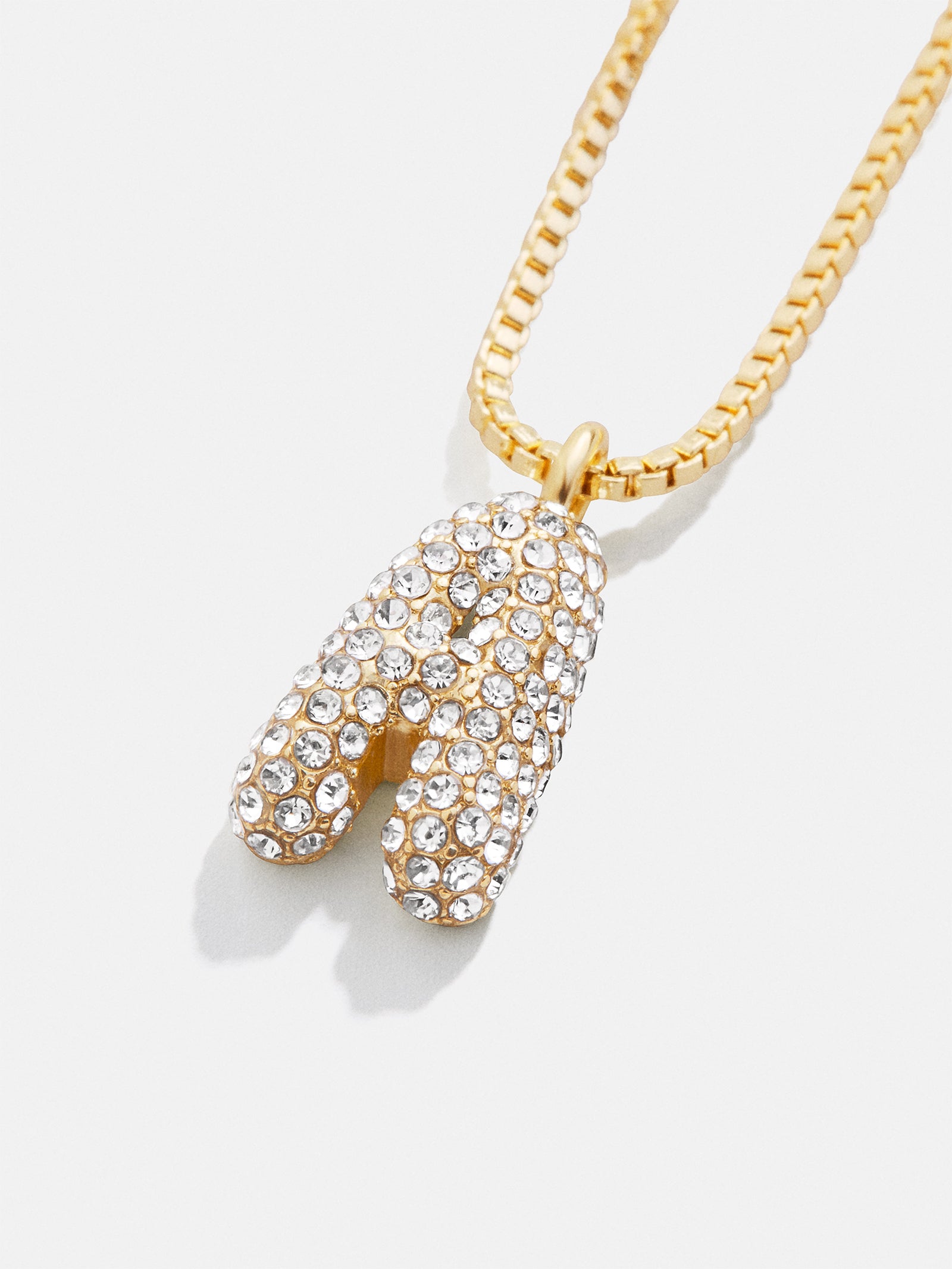 Gwen Mini Bubble Initial Necklace - Gold/Pavé