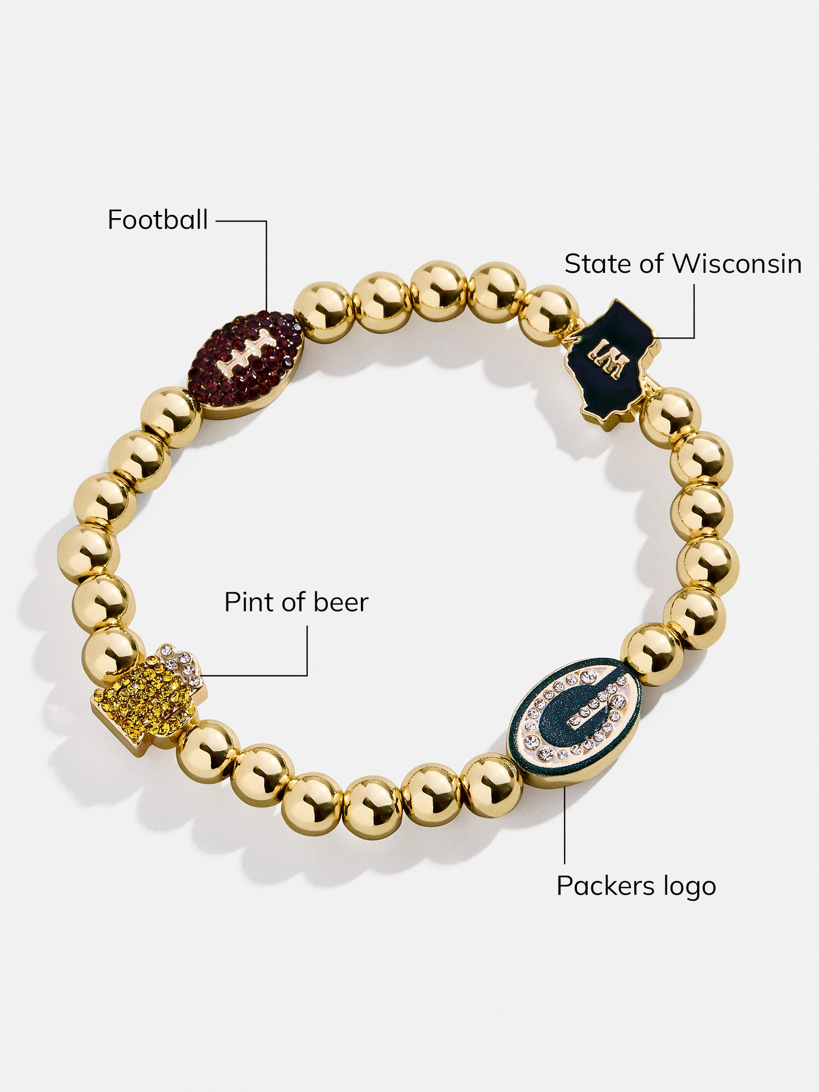 Greenbay Packers NFL Charm Bracelet - Green Bay Packers