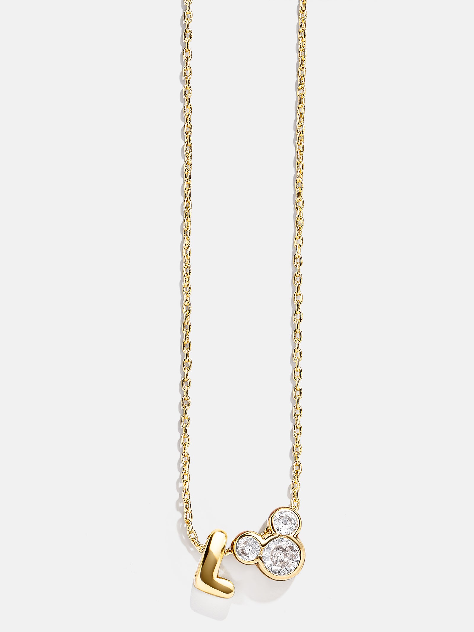 Disney Mickey Mouse Initial Necklace - Gold/Pavé