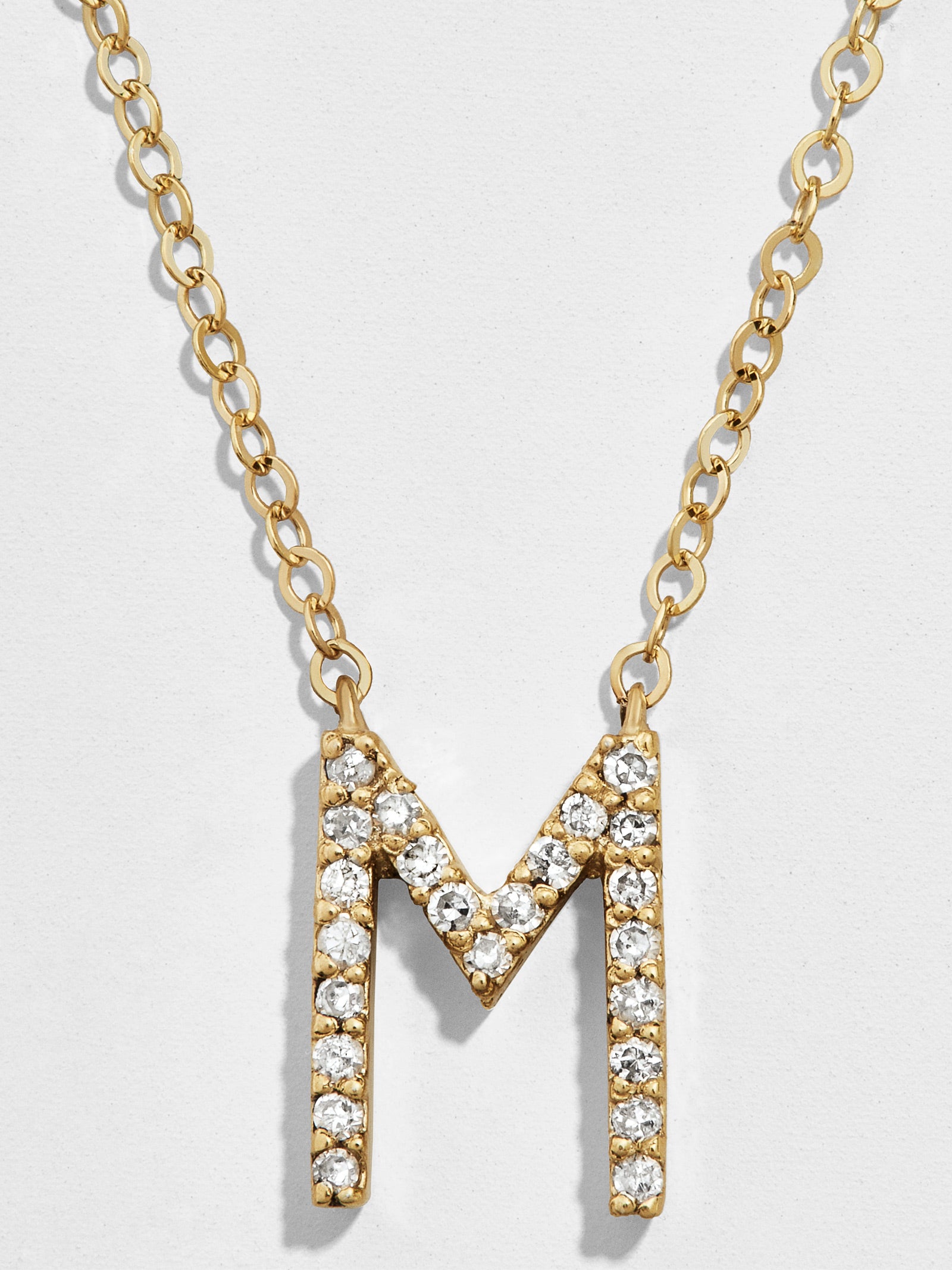 14K Gold Diamond Initial Necklace