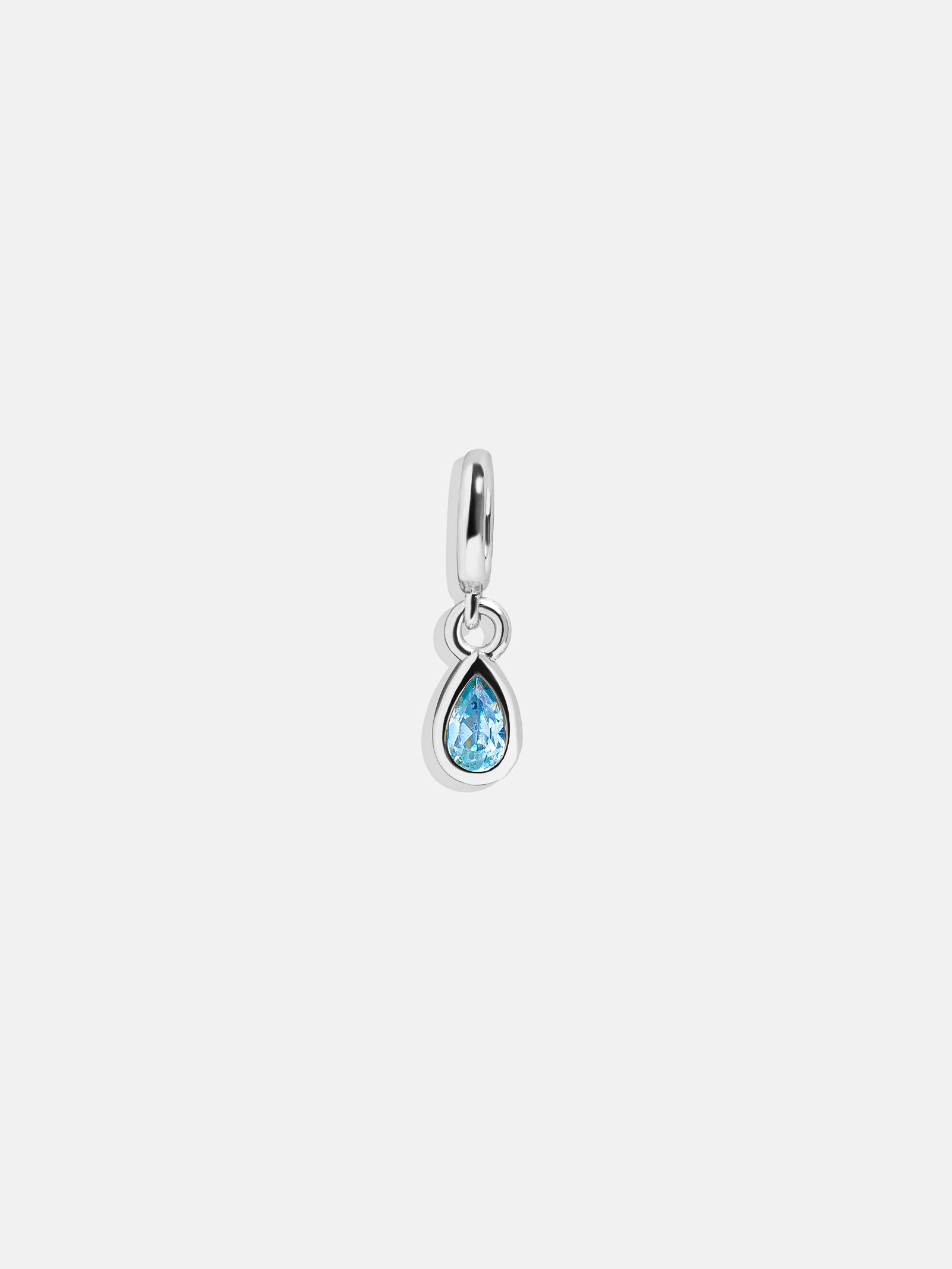 Silver Birthstone Cluster Charm - Blue Zircon