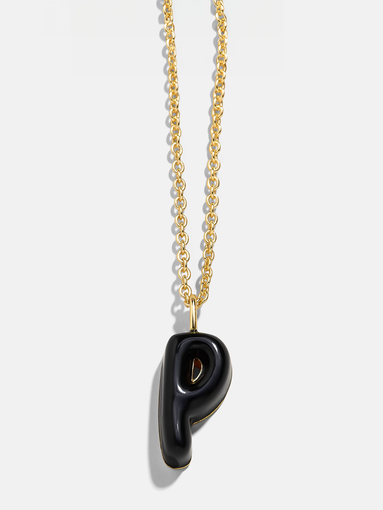 Mini Bubble Initial Necklace - Black