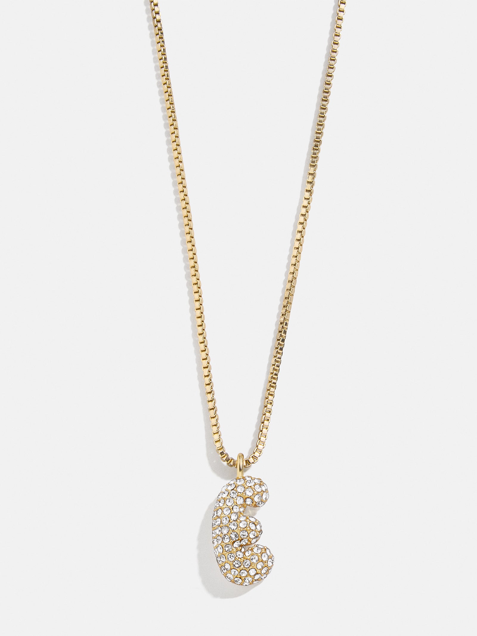 Gwen Mini Bubble Initial Necklace - Gold/Pavé