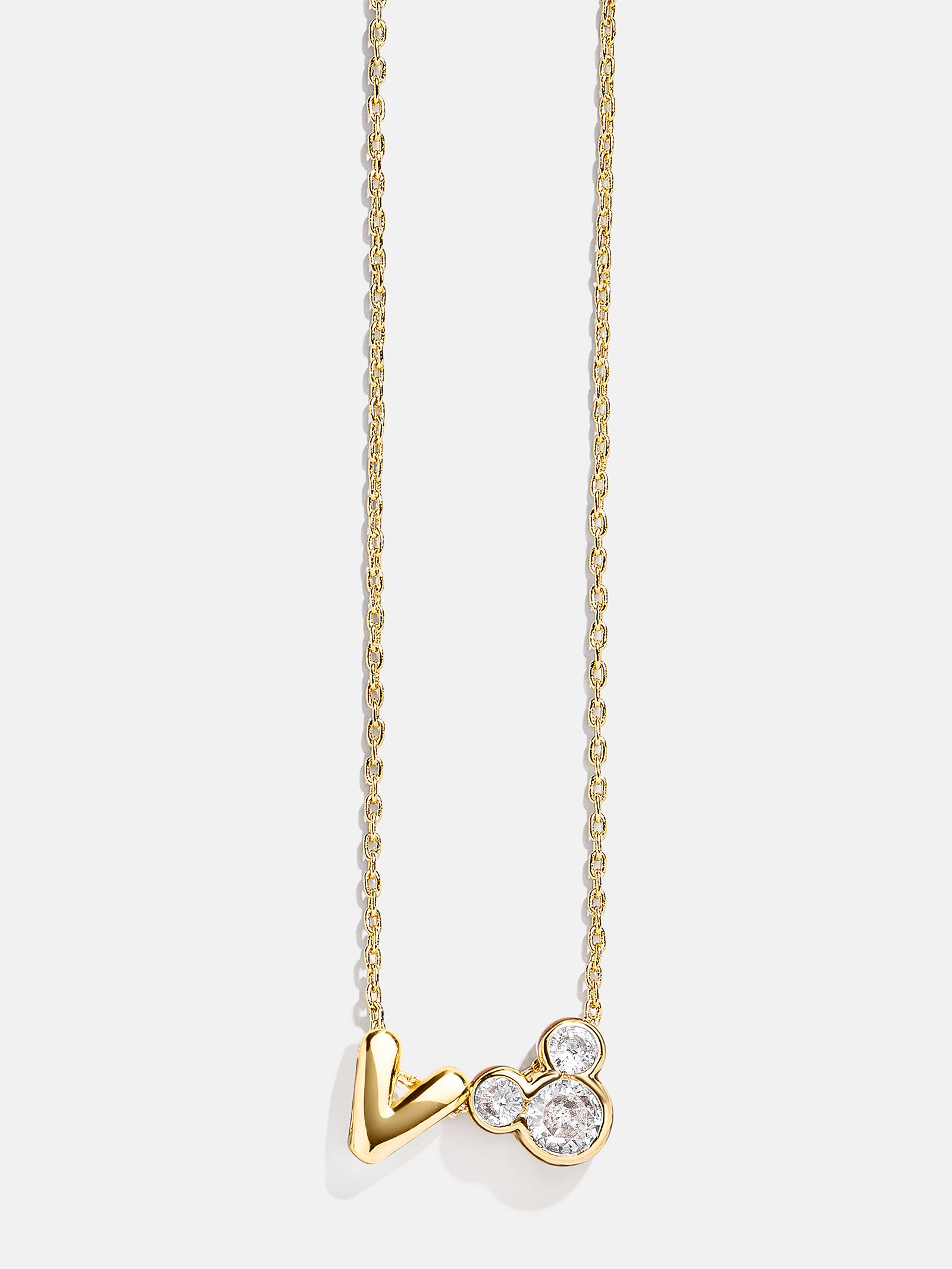 Disney Mickey Mouse Initial Necklace - Gold/Pavé