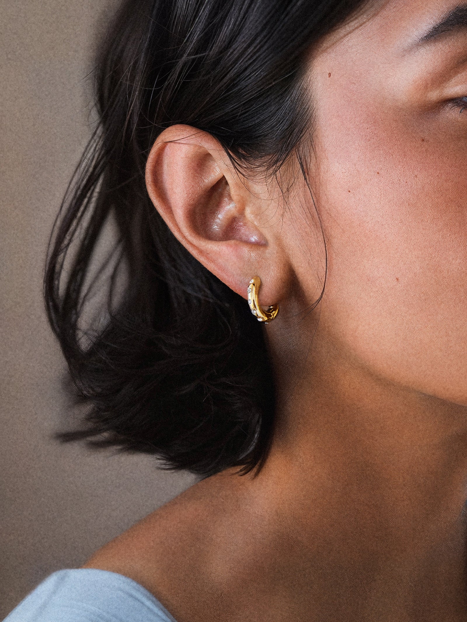 Megan Earrings - Gold/Pavé