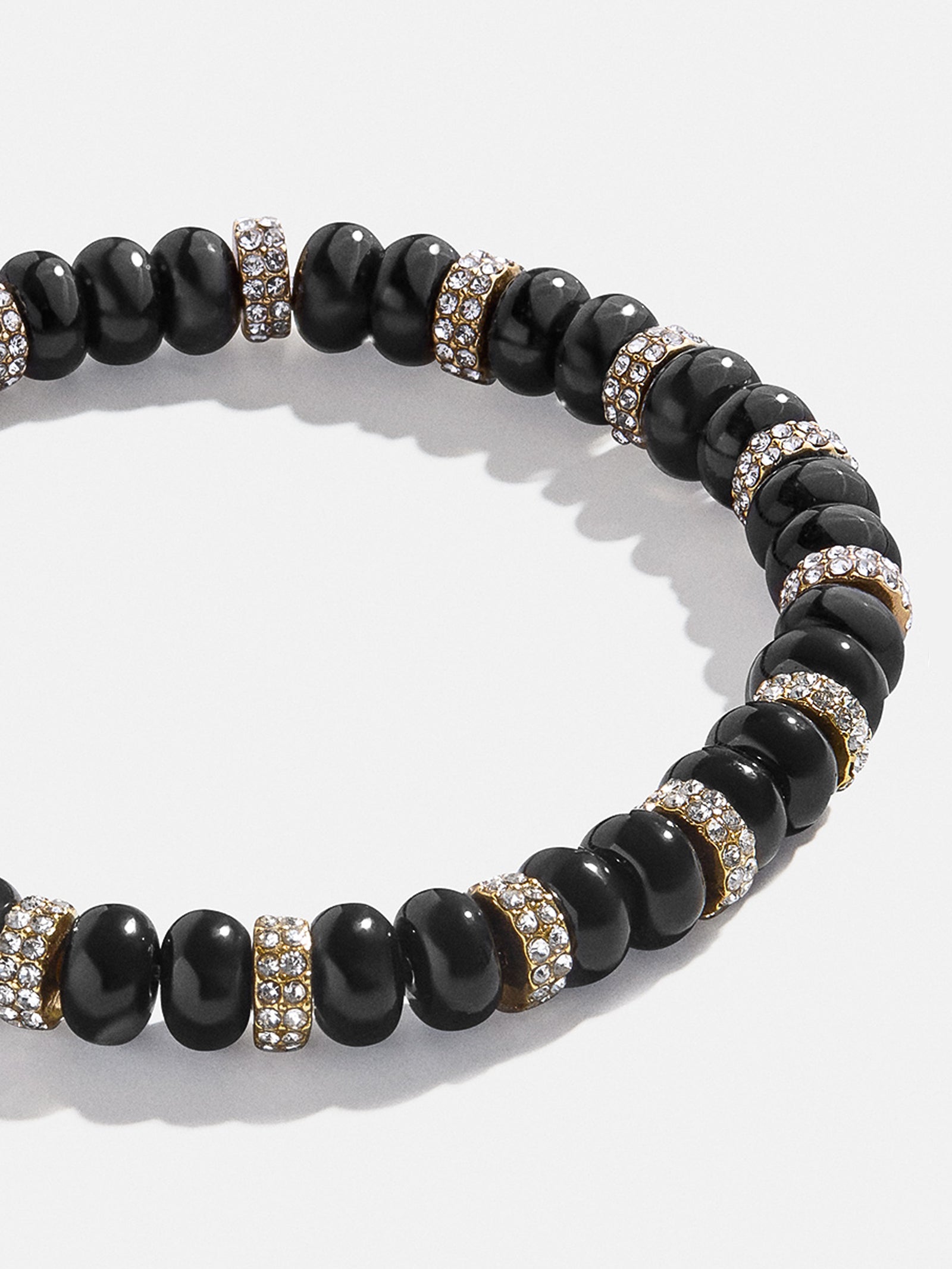 Semi Precious and Pave Stretch Bracelet - Black