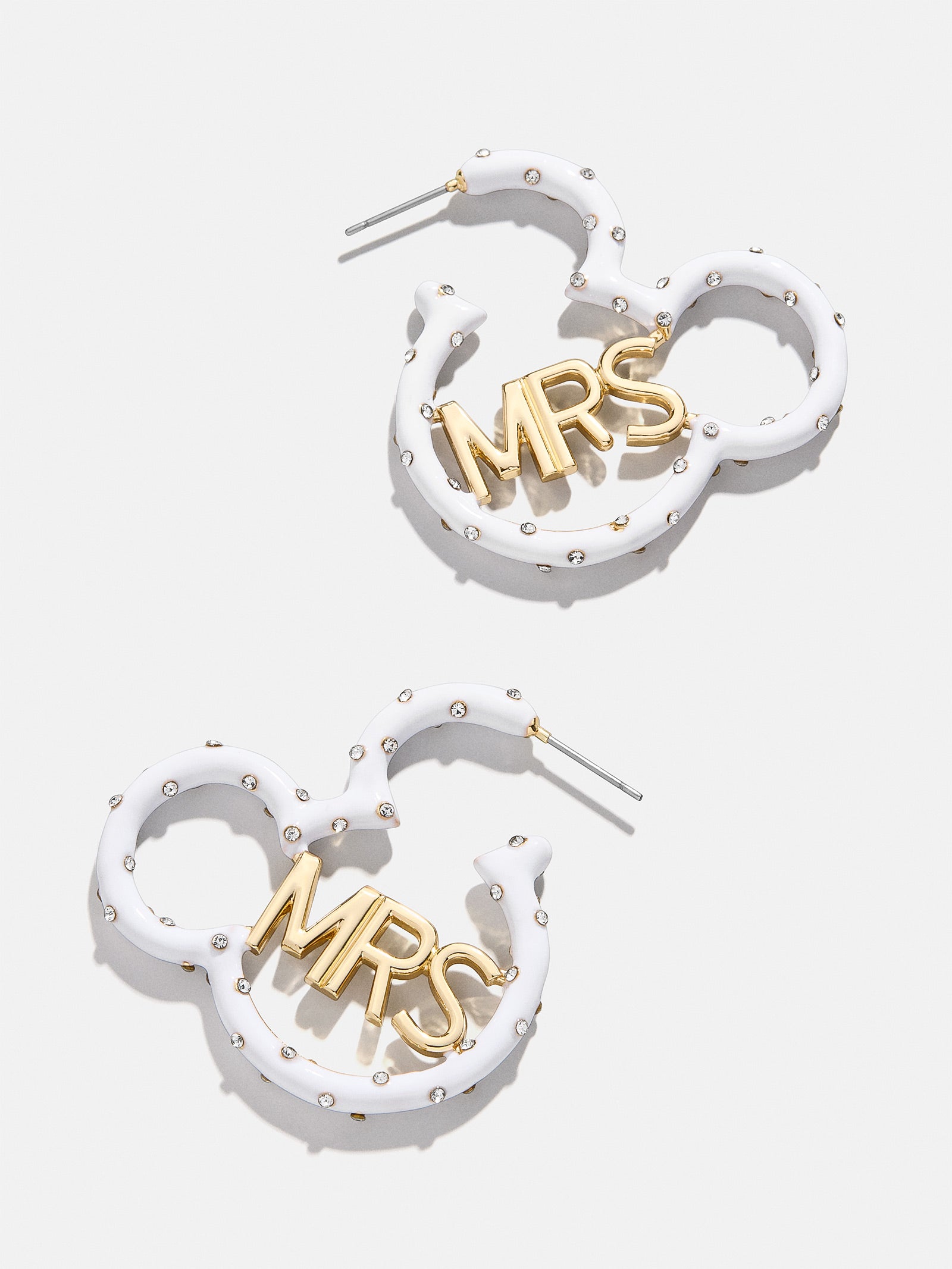 Mickey Mouse Disney Mrs. Earrings - White/Gold