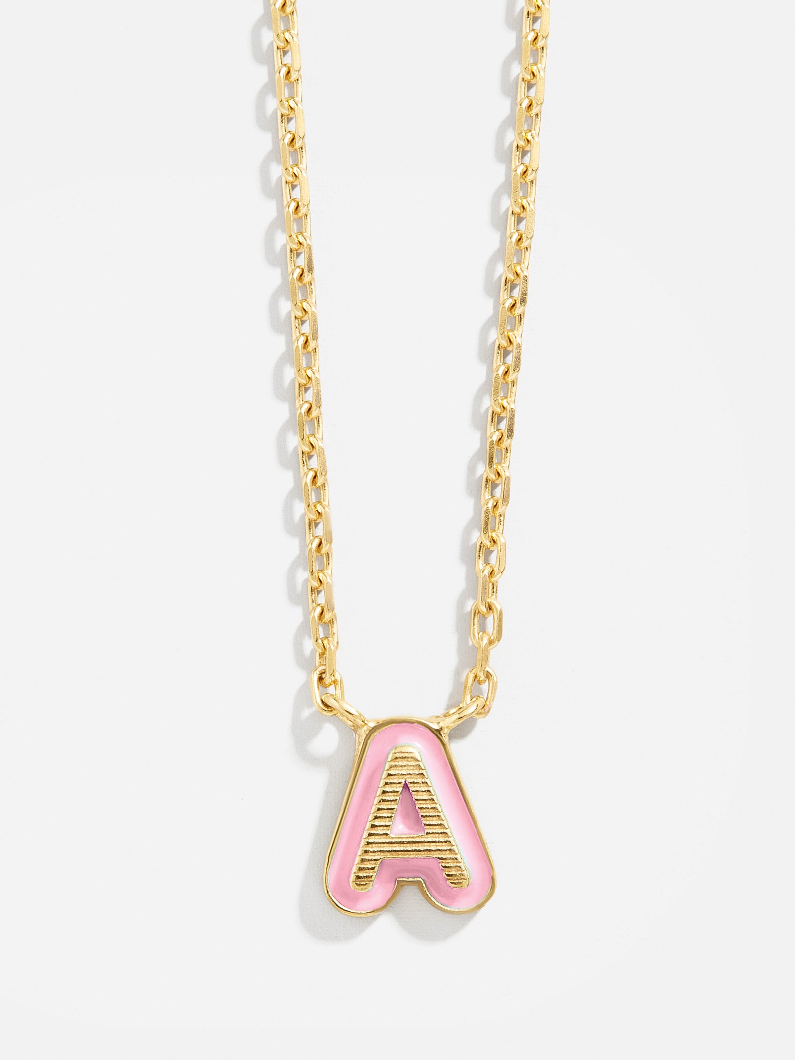 18K Gold Enamel Initial Necklace