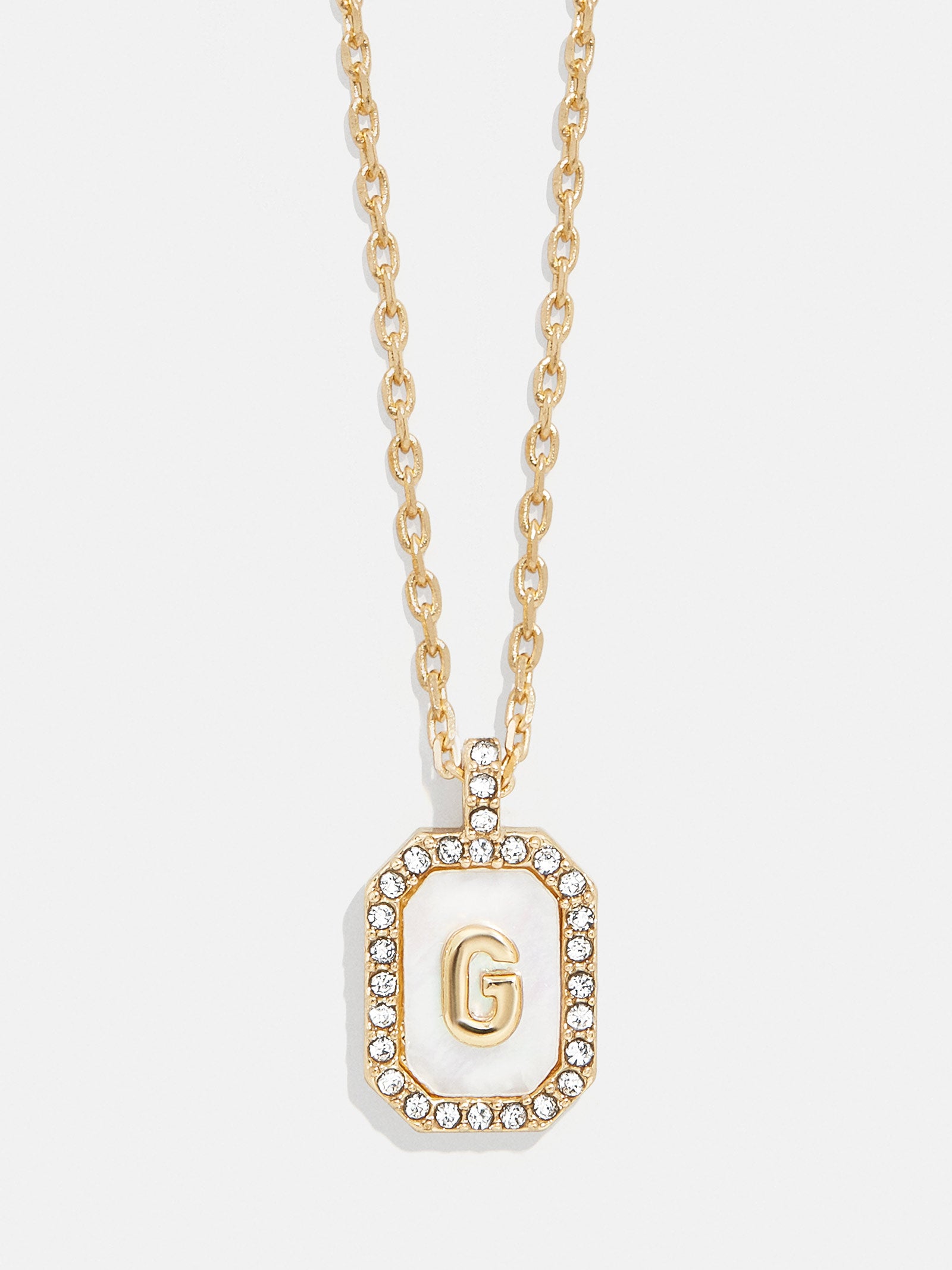 Gold & Mother of Pearl Initial Necklace - Mother Of Pearl