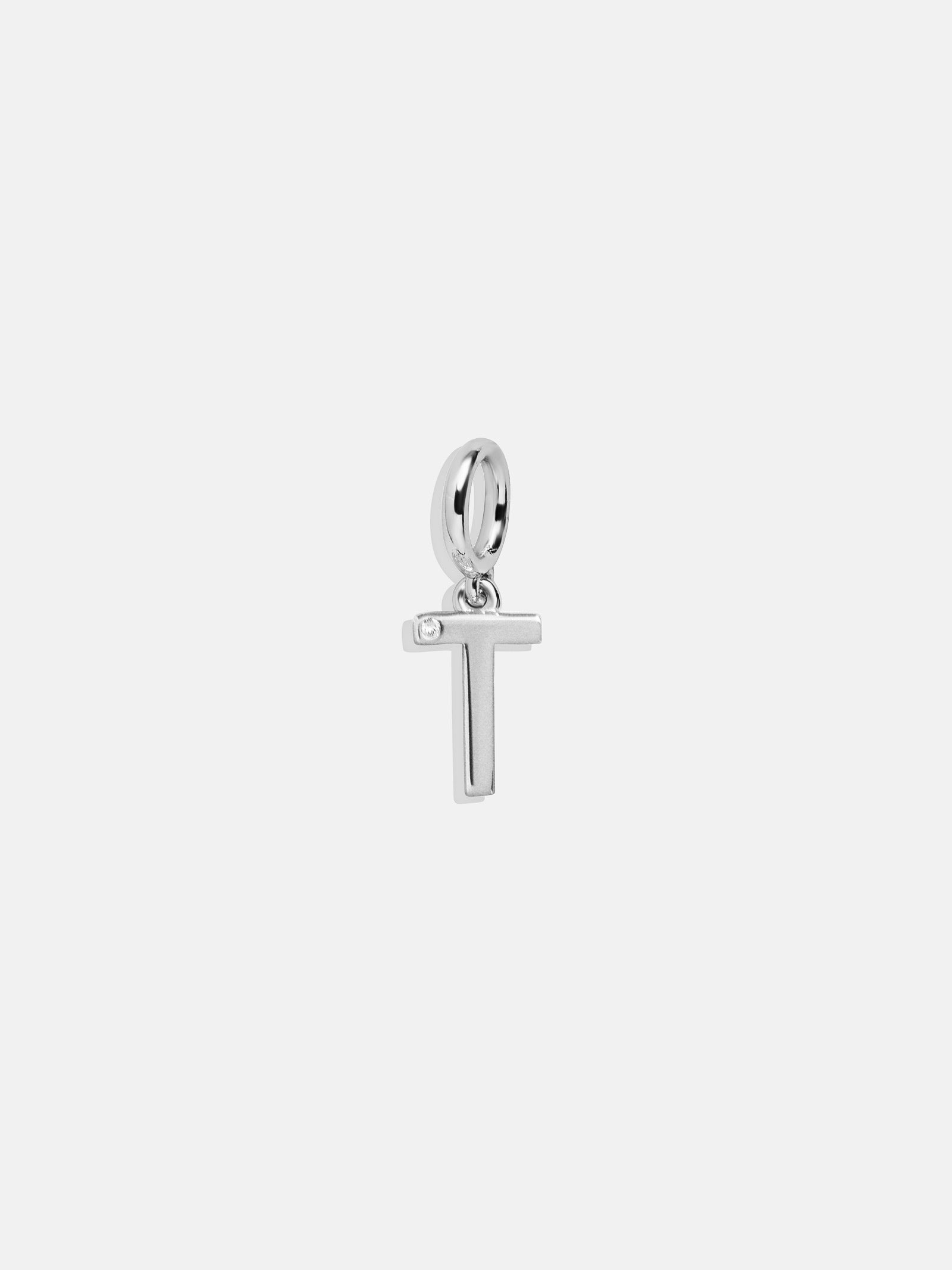 Classic Silver Initial Cluster Charm - T