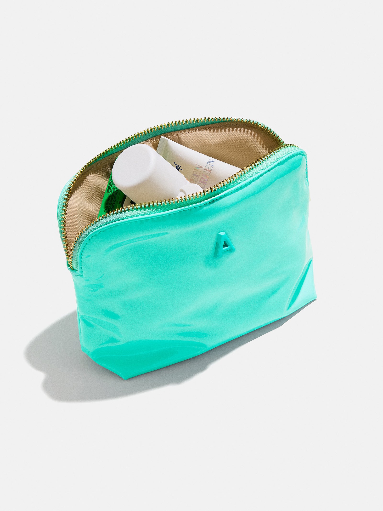 Initial Zipper Pouch - Turquoise