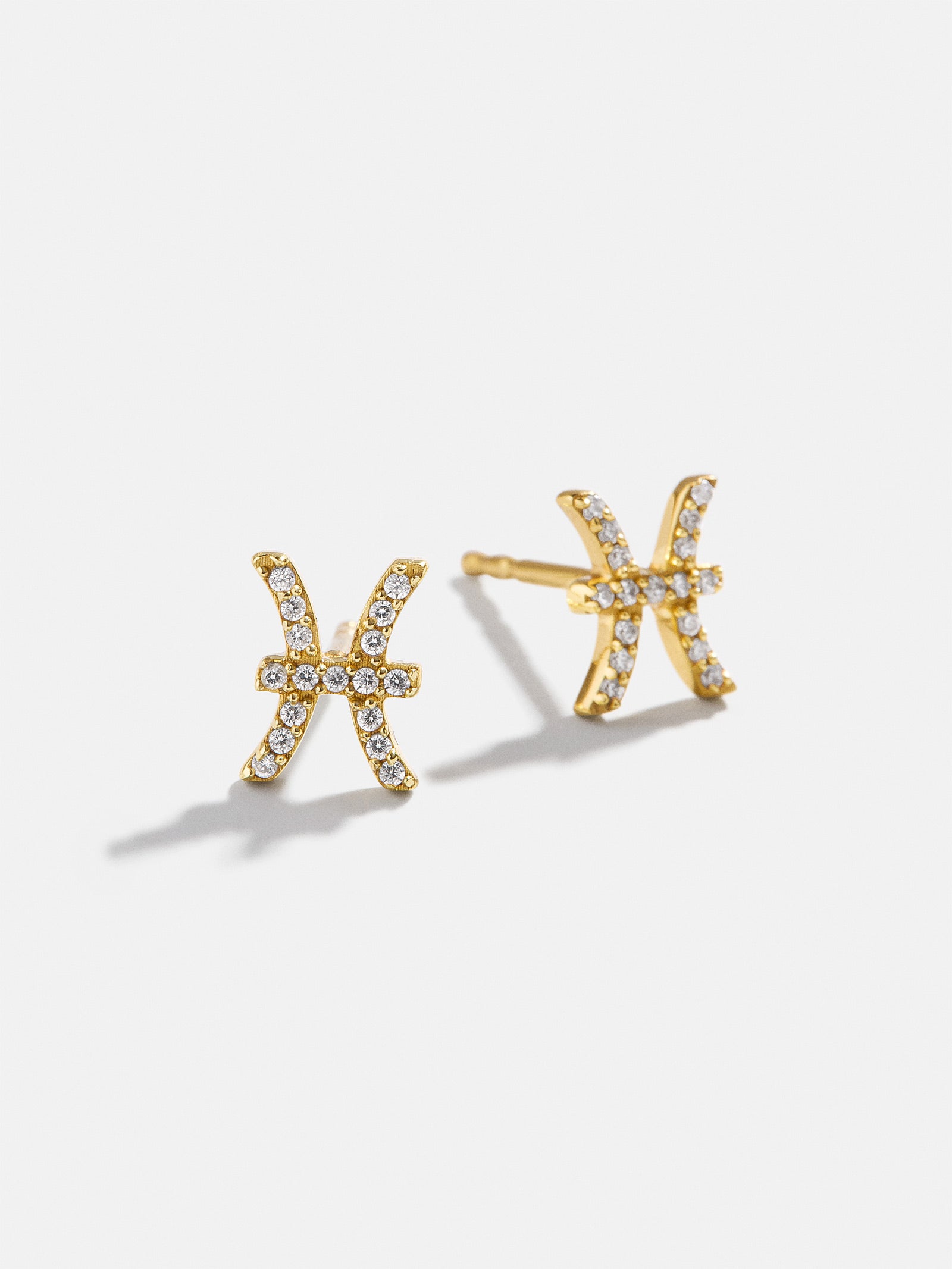 18K Gold Zodiac Earrings - Gold/Pavé