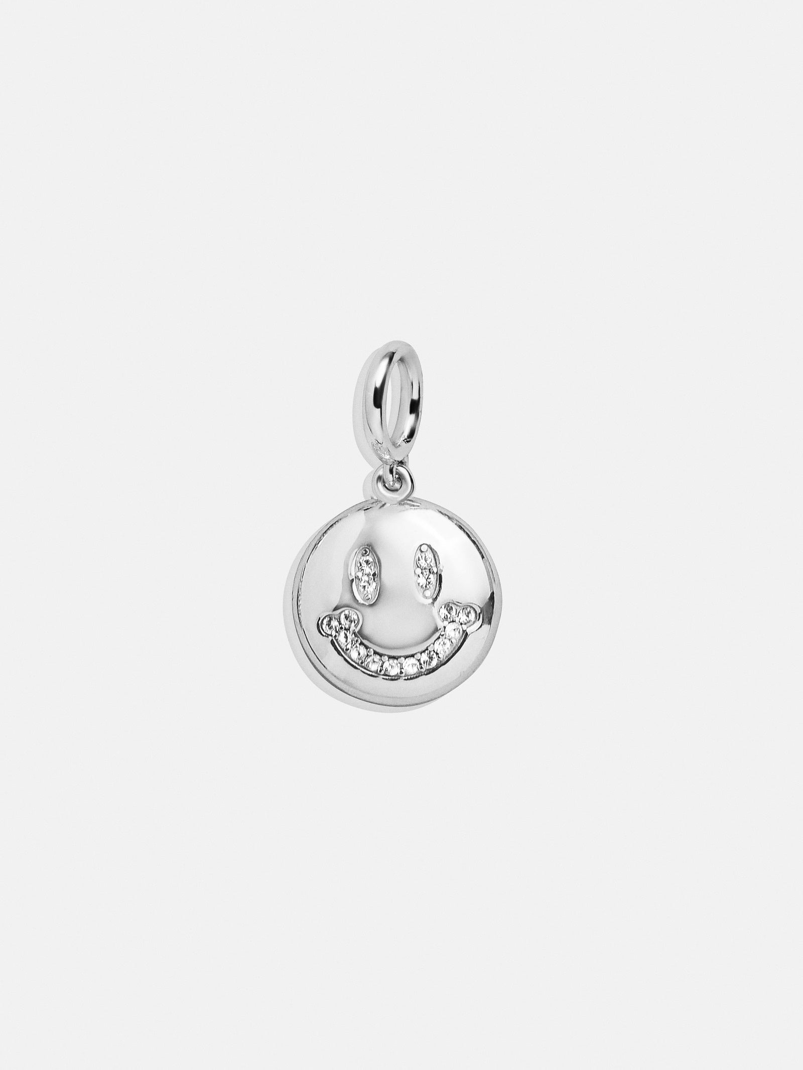 Pave Smiley Charm - Smiles Silver