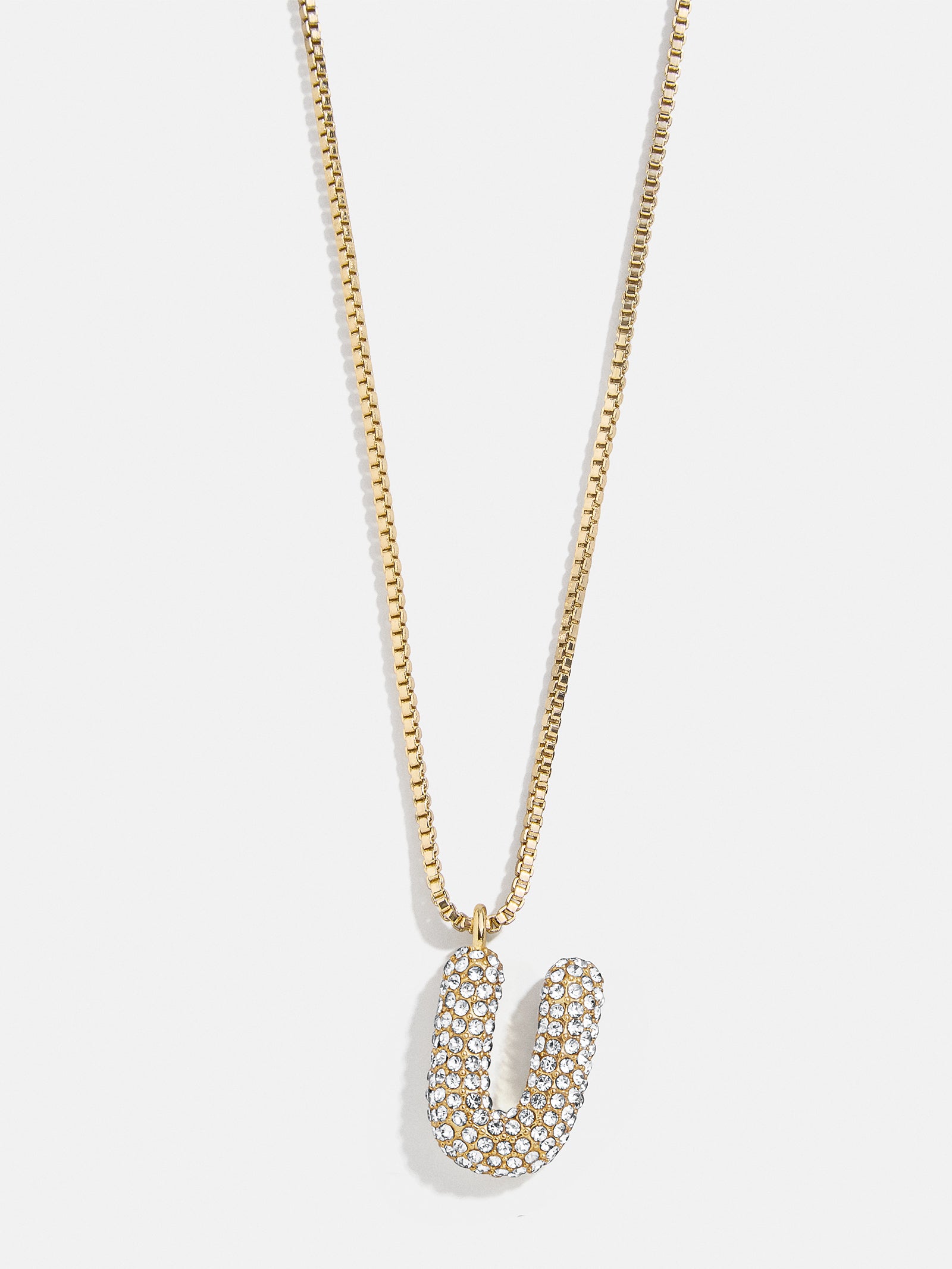 Gwen Mini Bubble Initial Necklace - Gold/Pavé