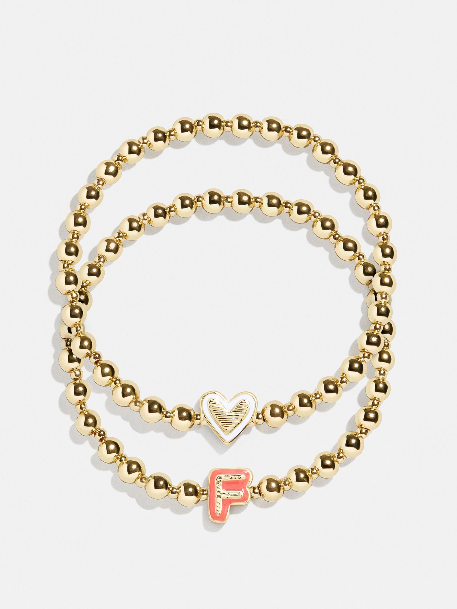 Initial & Heart Kids' Pisa Bracelet Set - Gold