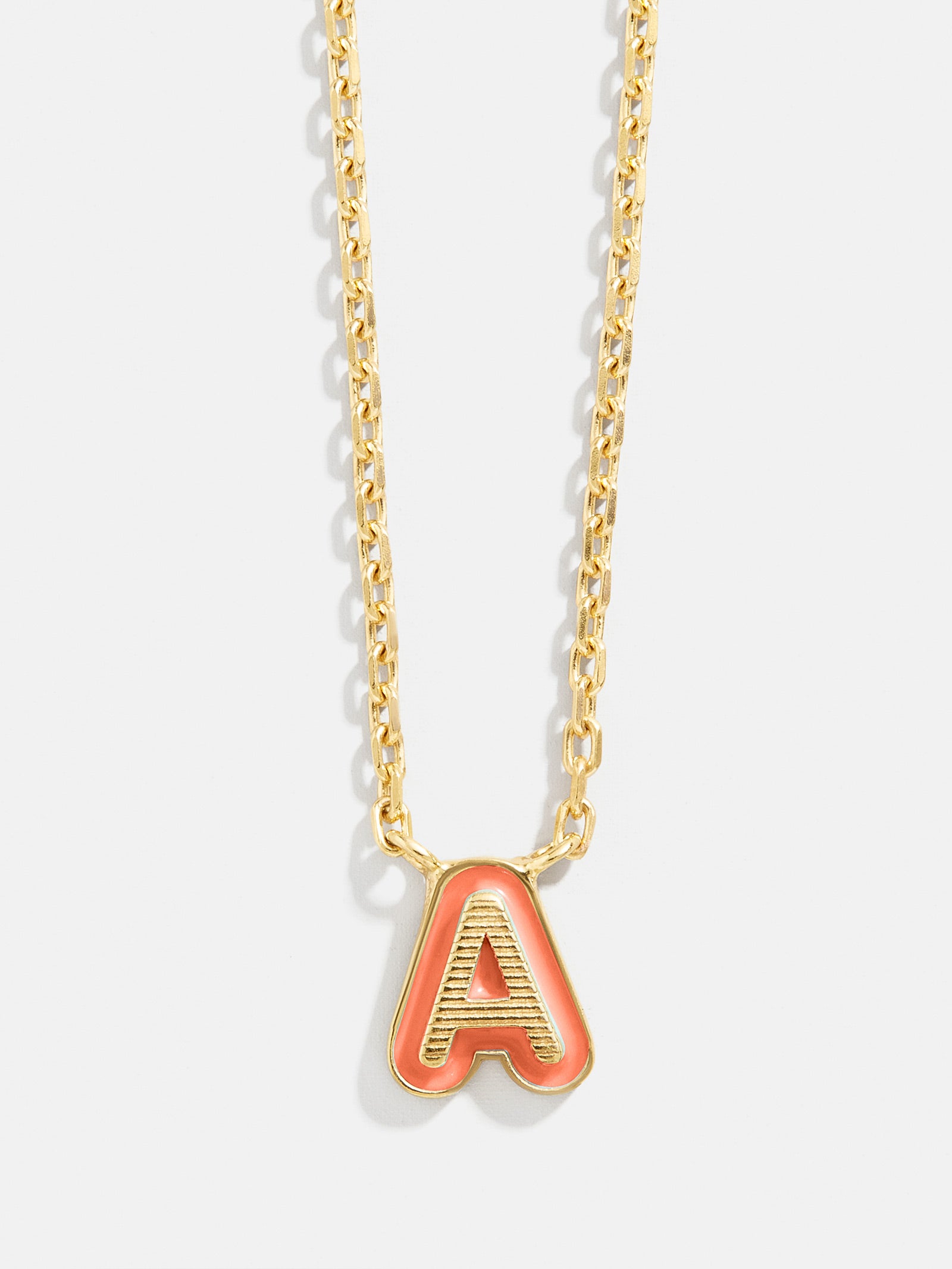 18K Gold Enamel Initial Necklace