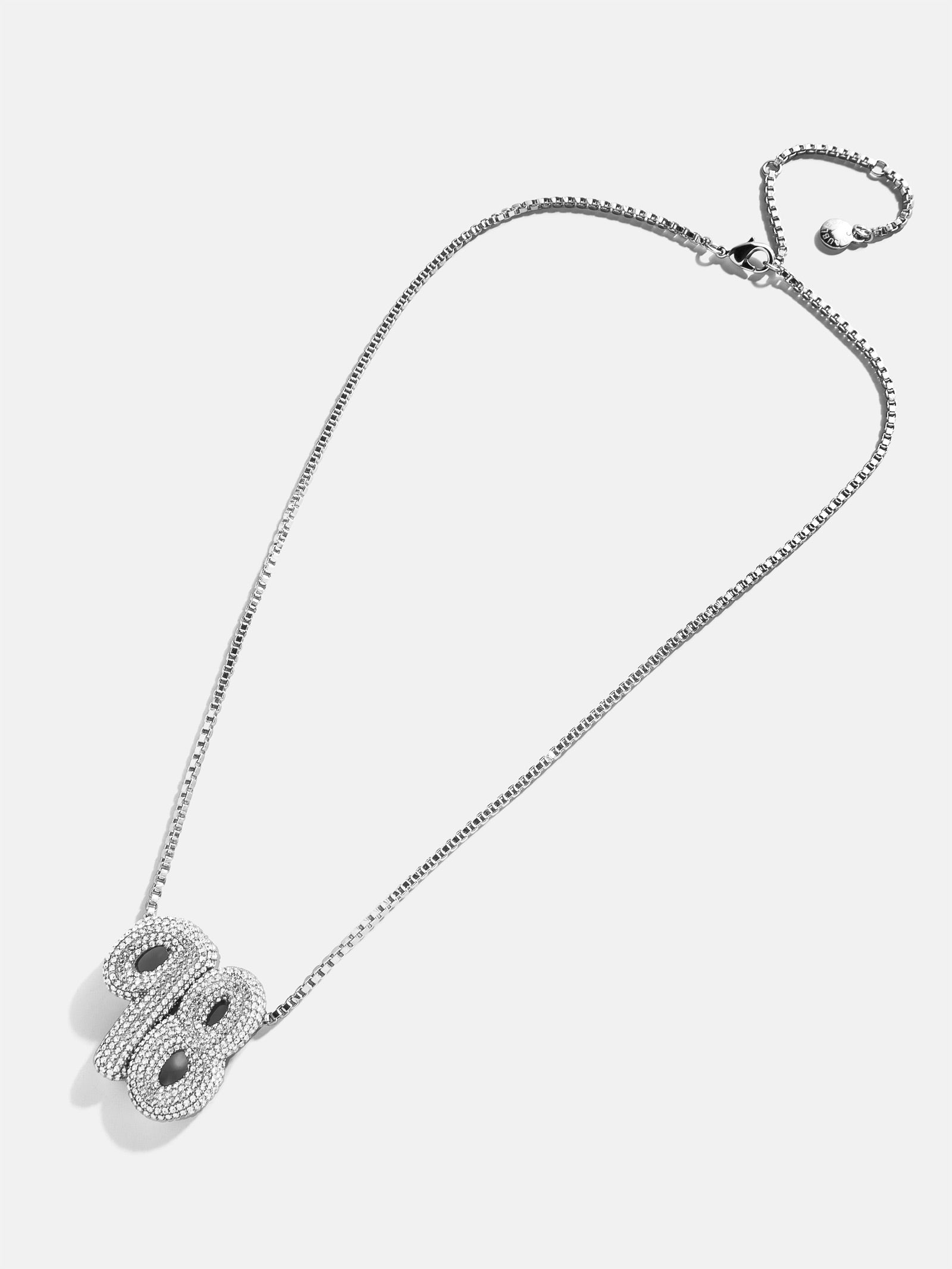 Lucky Number Bubble Necklace - Pavé/Silver