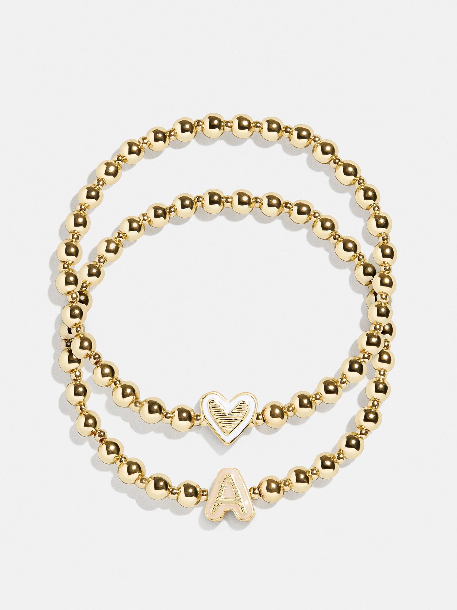 Initial & Heart Kids' Pisa Bracelet Set - Gold