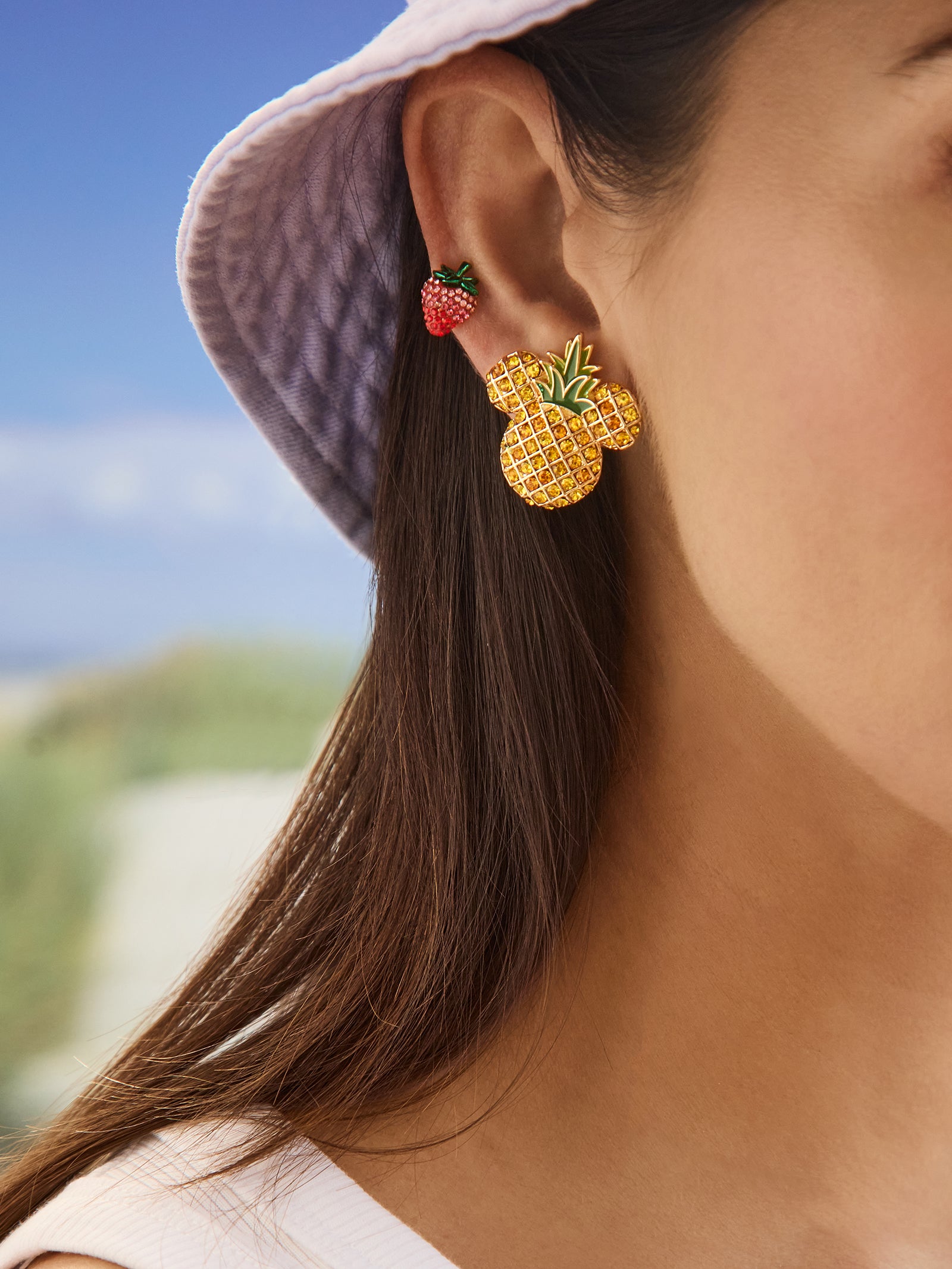 Mickey Mouse Disney Pineapple Earrings - Yellow