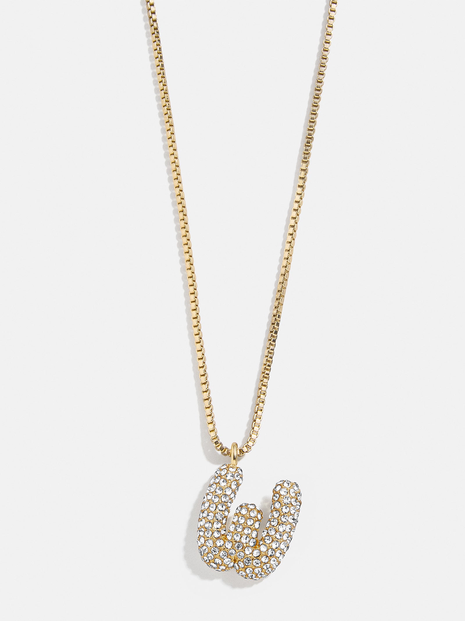 Gwen Mini Bubble Initial Necklace - Gold/Pavé