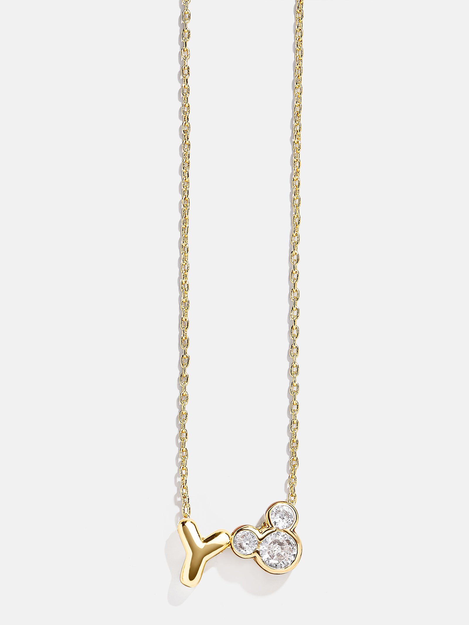 Disney Mickey Mouse Initial Necklace - Gold/Pavé