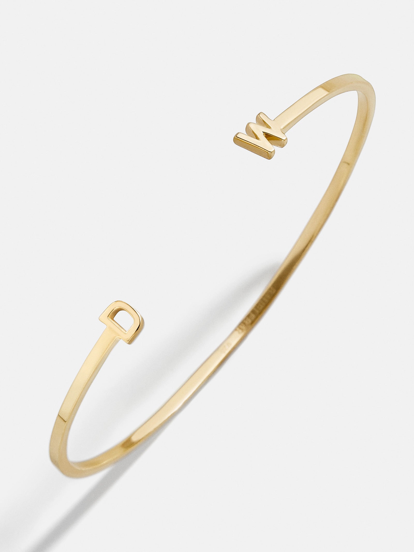 18K Gold Double Initial Custom Cuff Bracelet - Gold