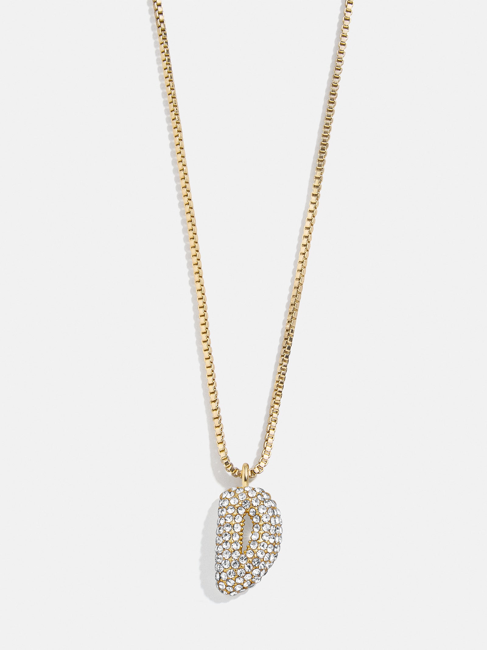 Gwen Mini Bubble Initial Necklace - Gold/Pavé