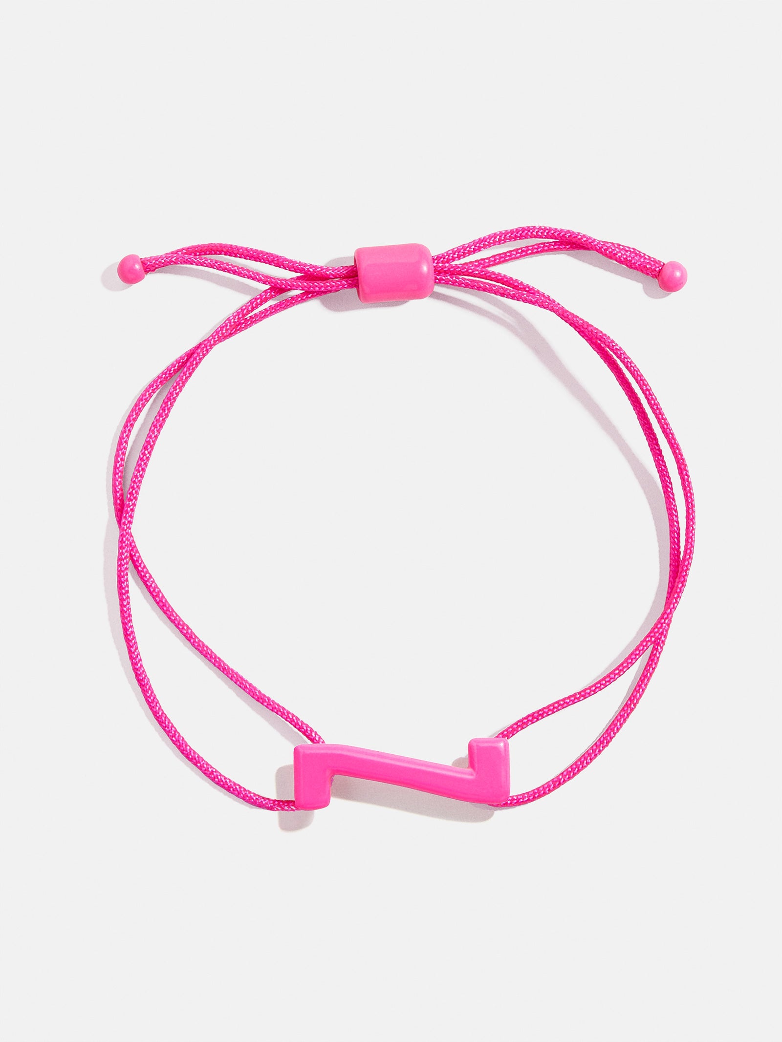 East West Initial Cord Bracelet - Hot Pink