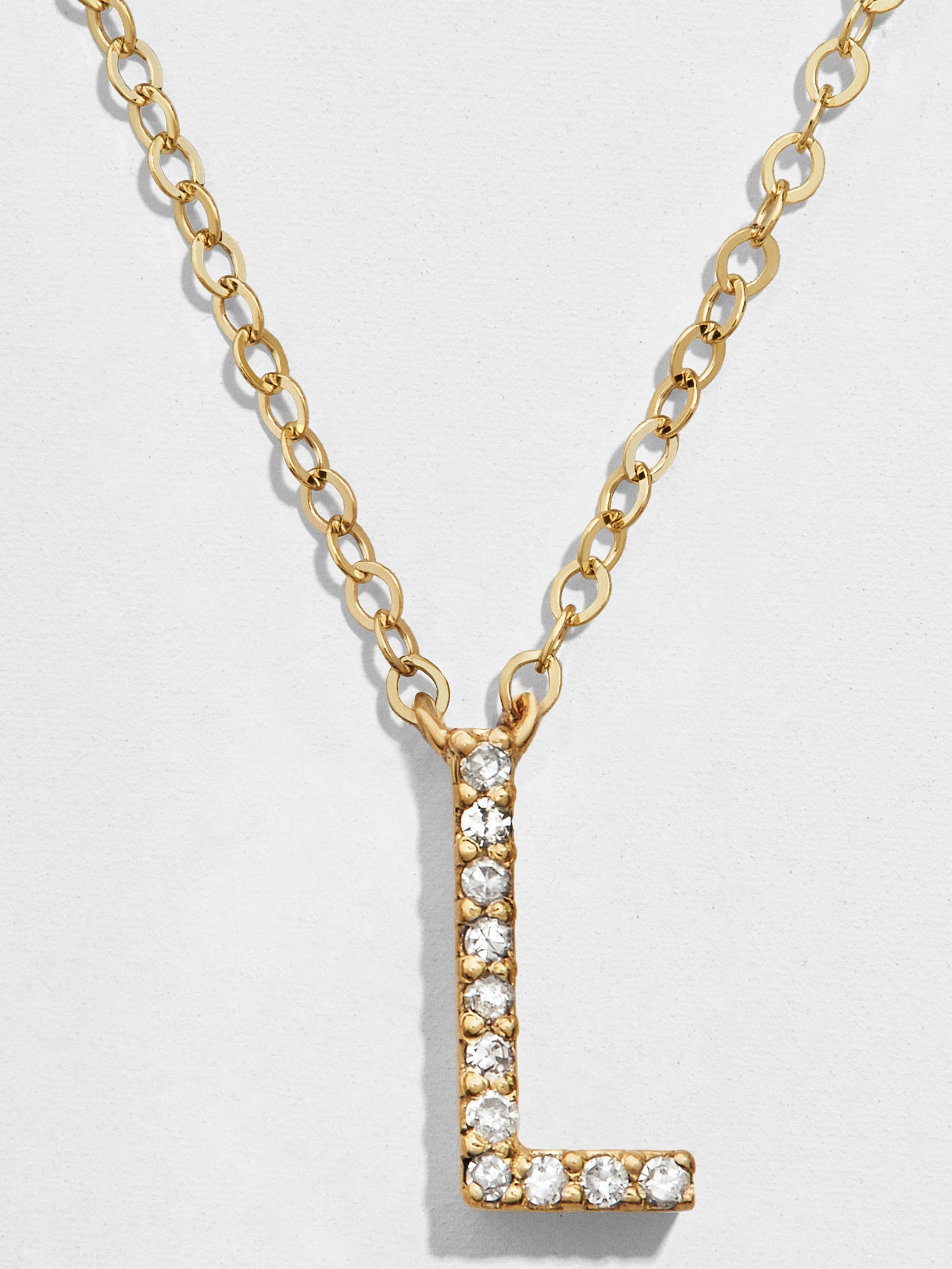 14K Gold Diamond Initial Necklace