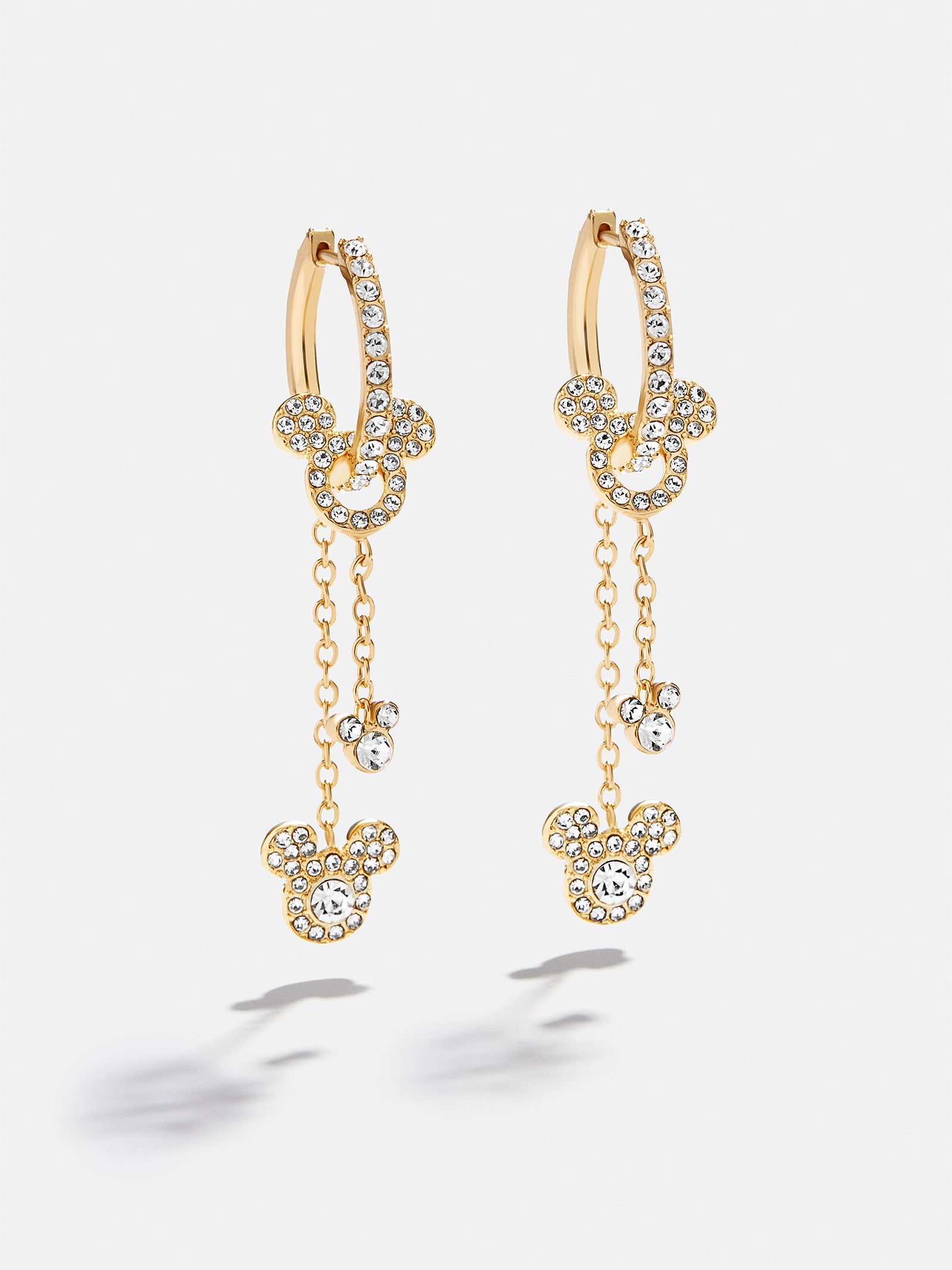 Disney Mickey MouseDrop Earrings - Gold/Pavé