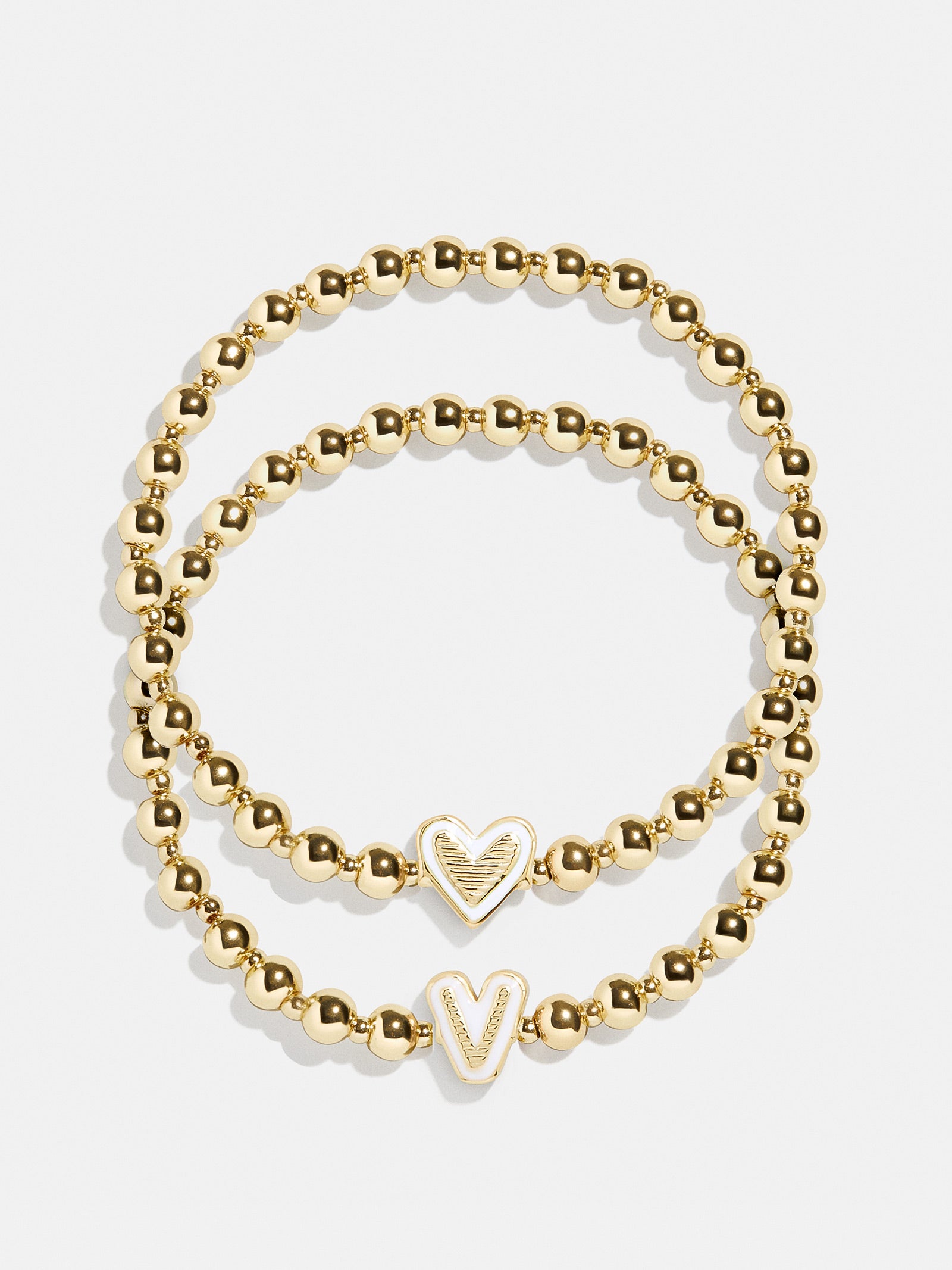 Initial & Heart Kids' Pisa Bracelet Set - Gold