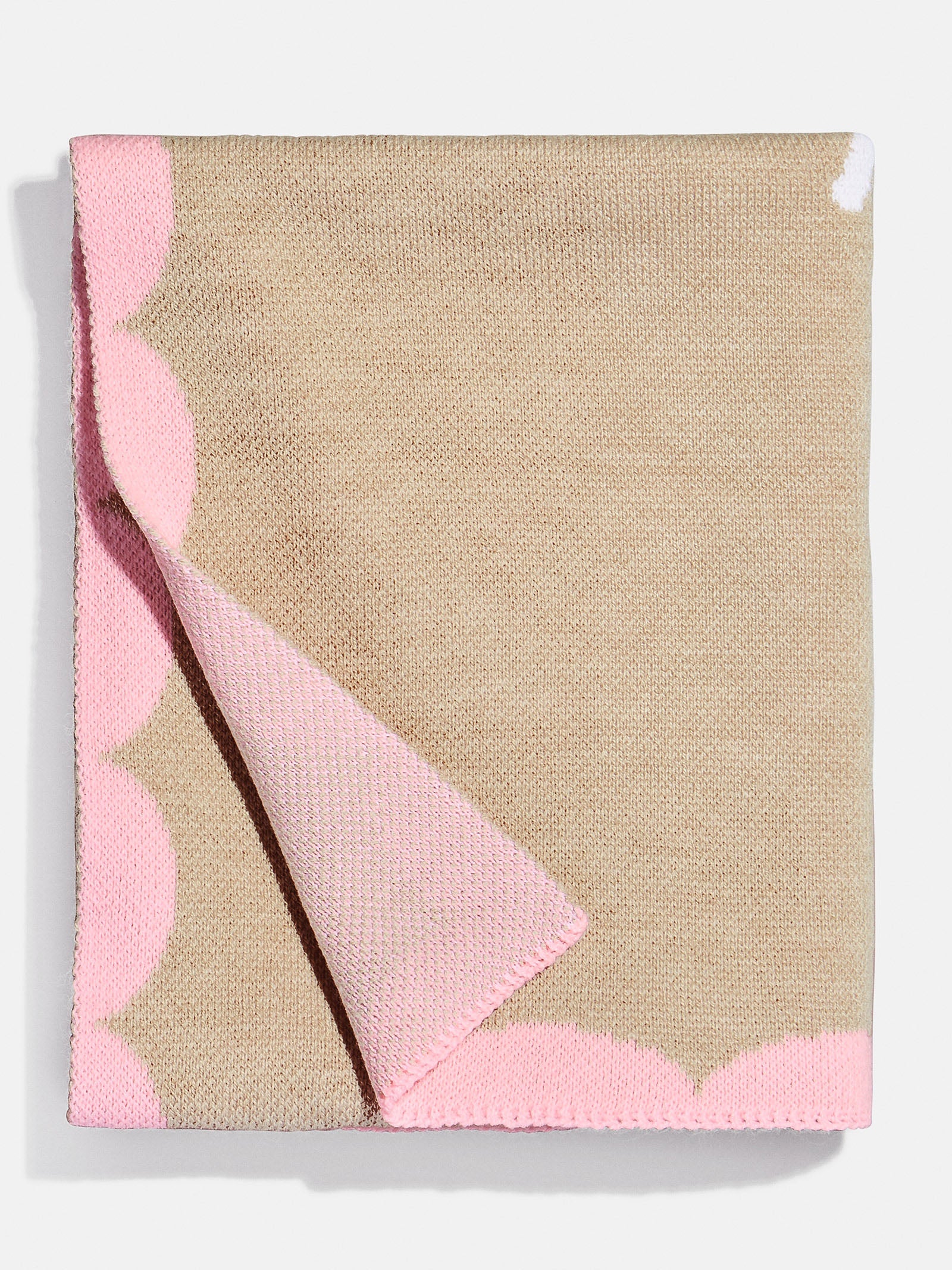 Subtly Scalloped Kids' Custom Blanket - Tan/Pink