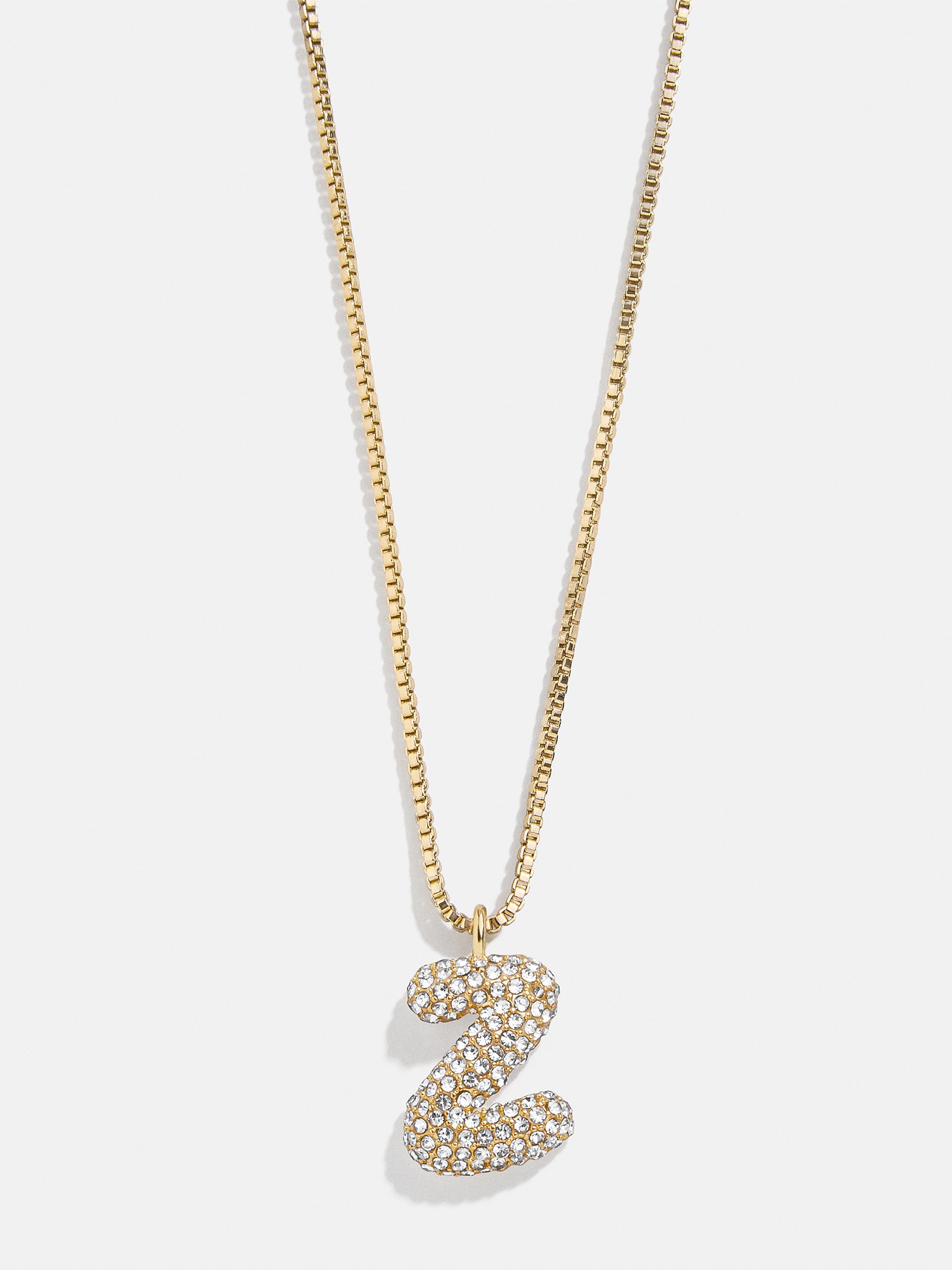 Gwen Mini Bubble Initial Necklace - Gold/Pavé