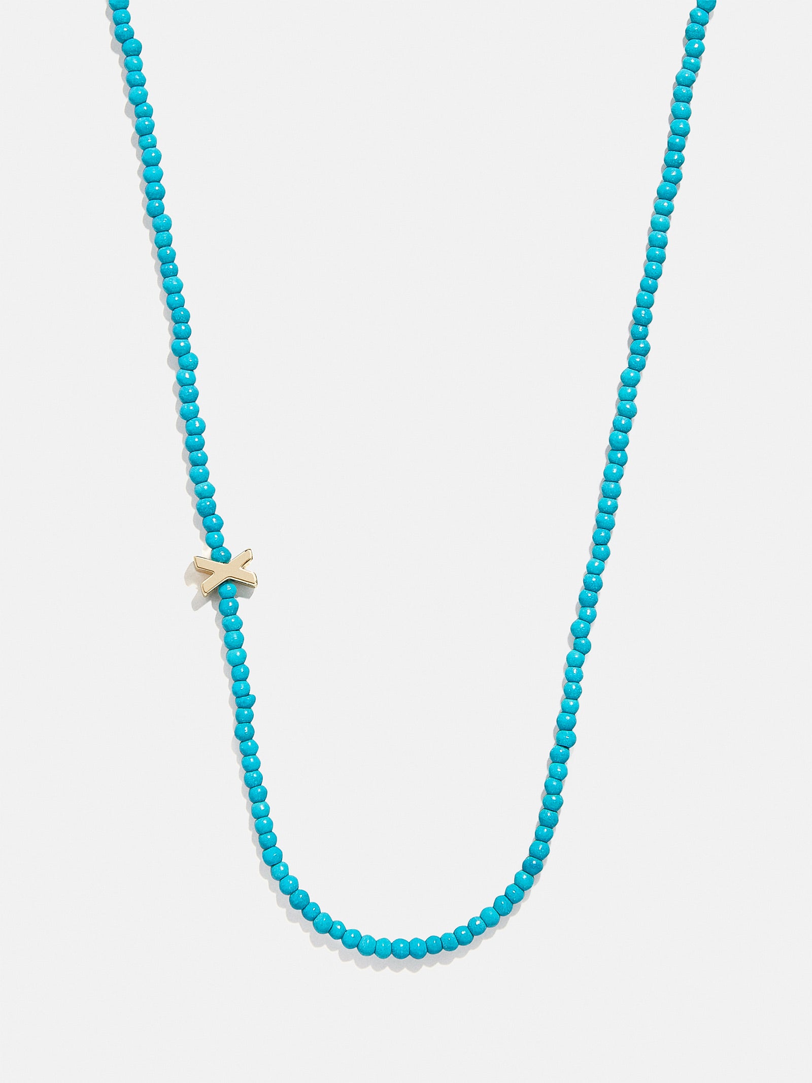 Turquoise Semi-Precious Initial Necklace - Turquoise