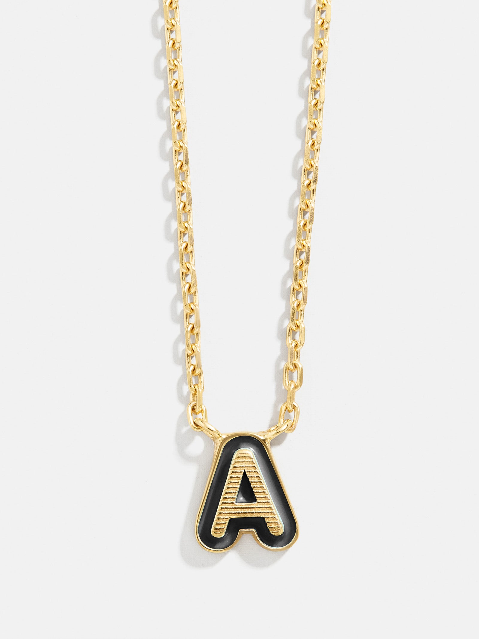 18K Gold Enamel Initial Necklace