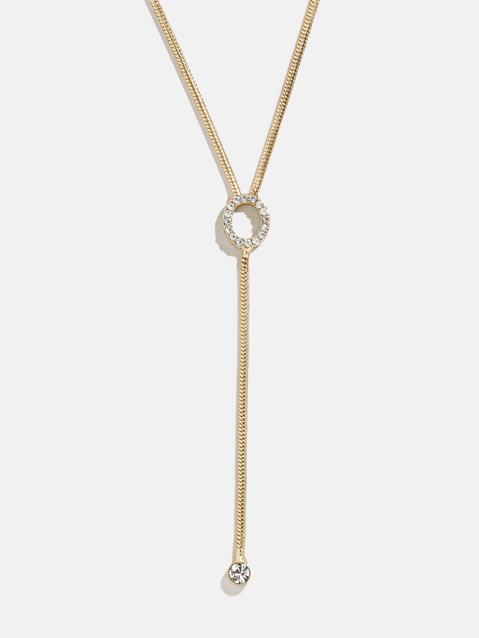 Pavé Initial Y-Chain Necklace - Gold/Pavé