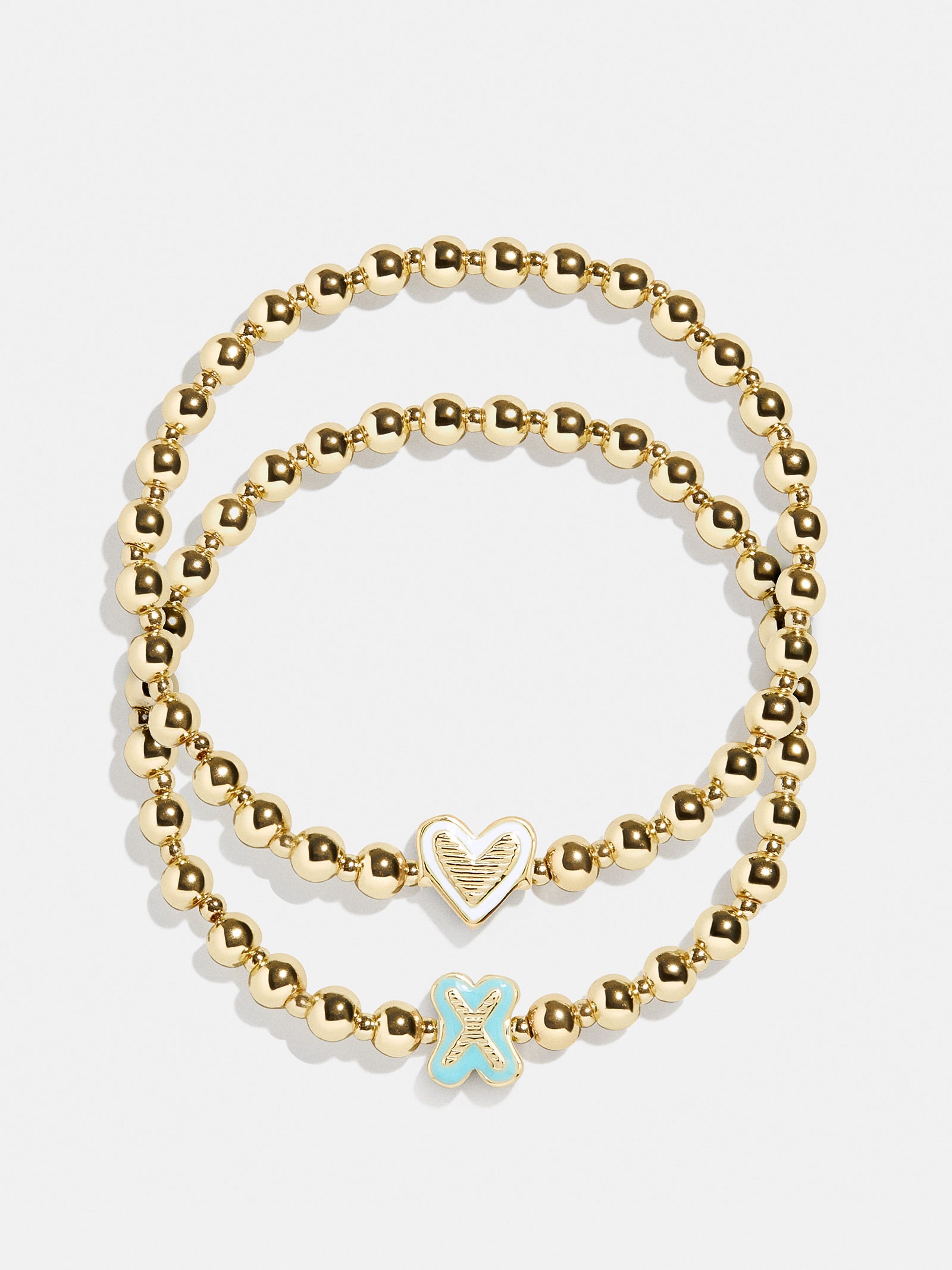 Initial & Heart Kids' Pisa Bracelet Set - Gold