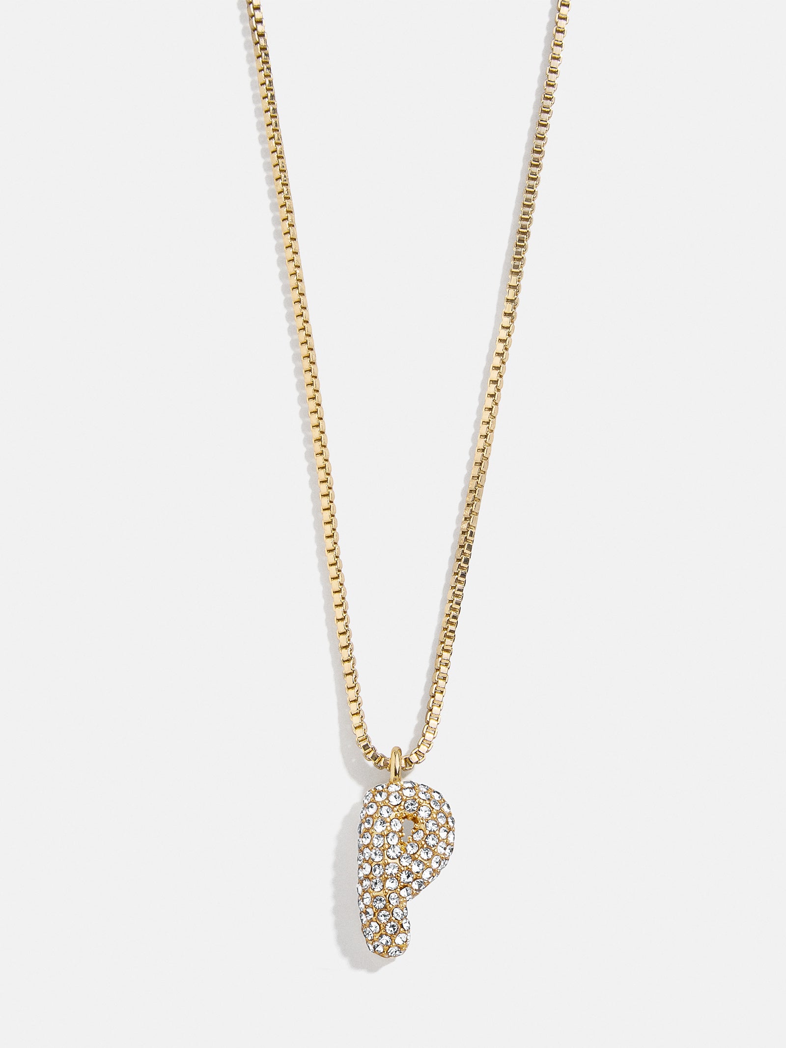 Gwen Mini Bubble Initial Necklace - Gold/Pavé