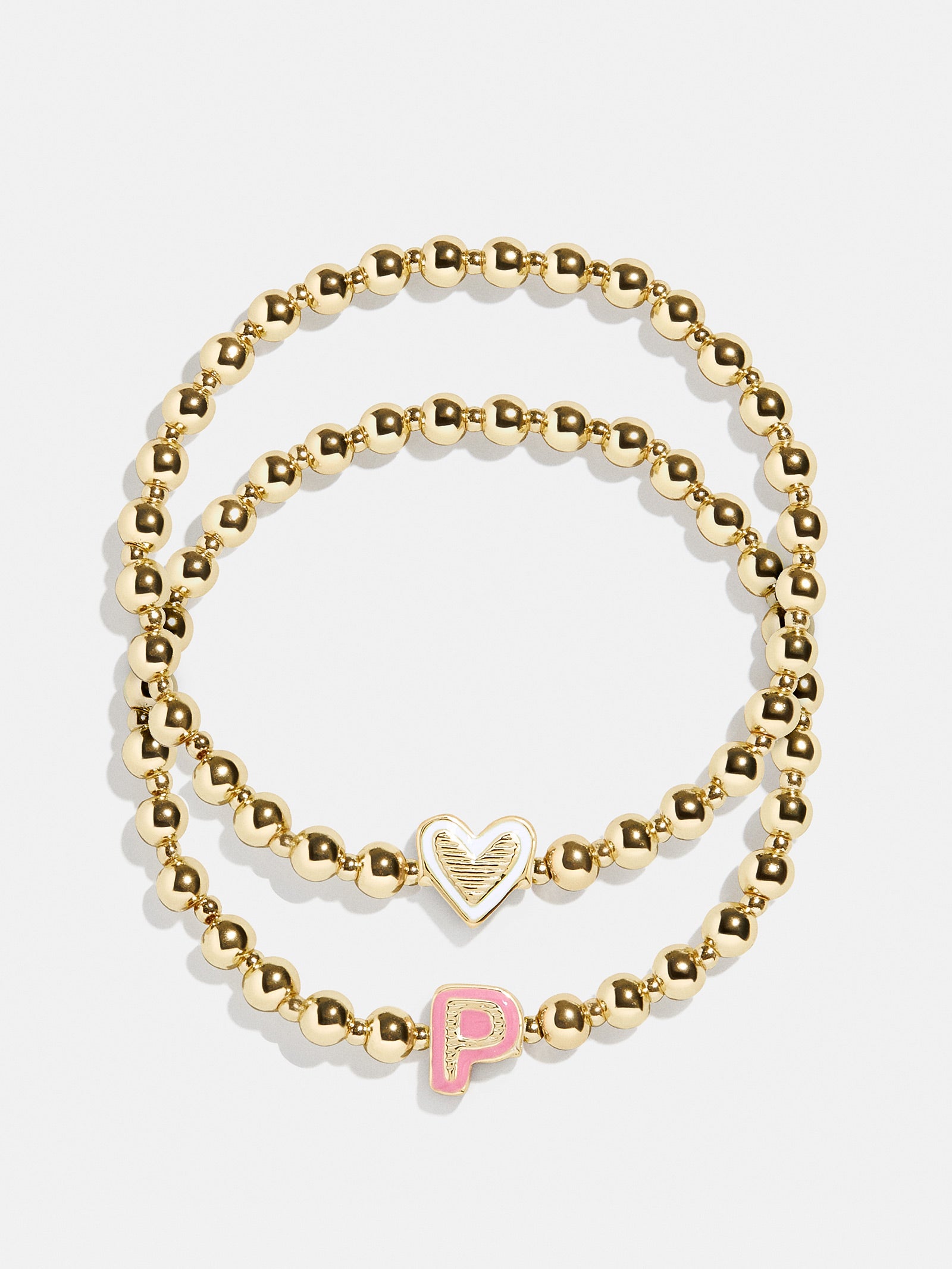 Initial & Heart Kids' Pisa Bracelet Set - Gold