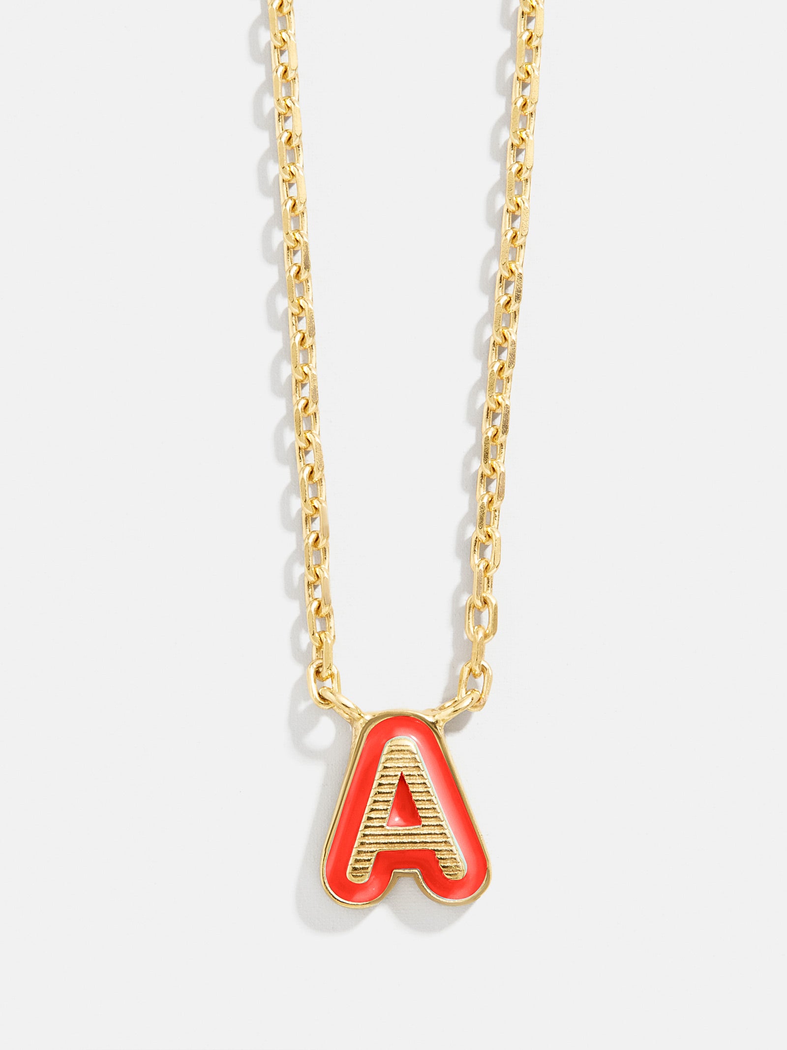 18K Gold Enamel Initial Necklace