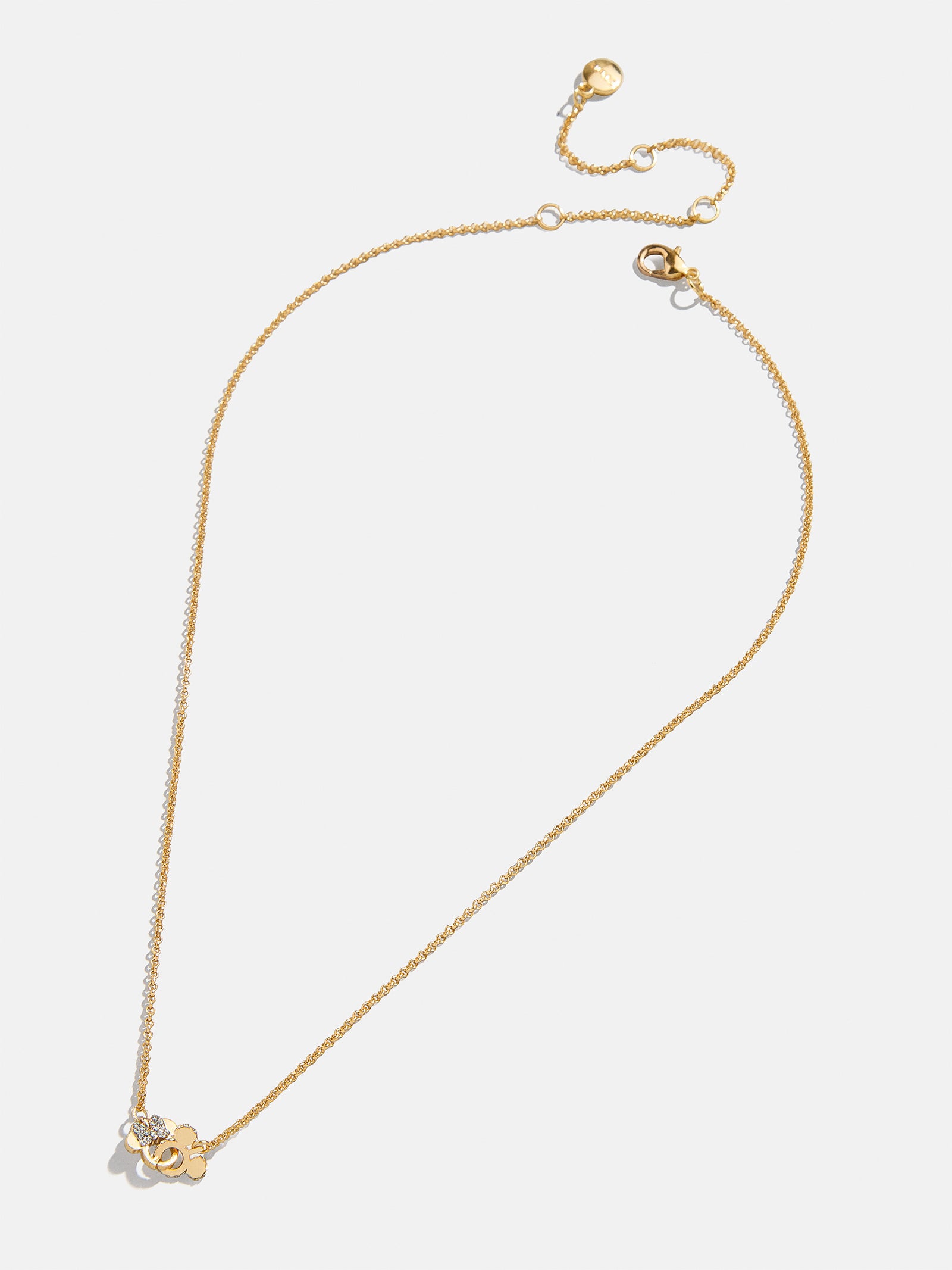 Mickey Mouse & Minnie Mouse Disney Better Half Necklace - Gold/Pavé