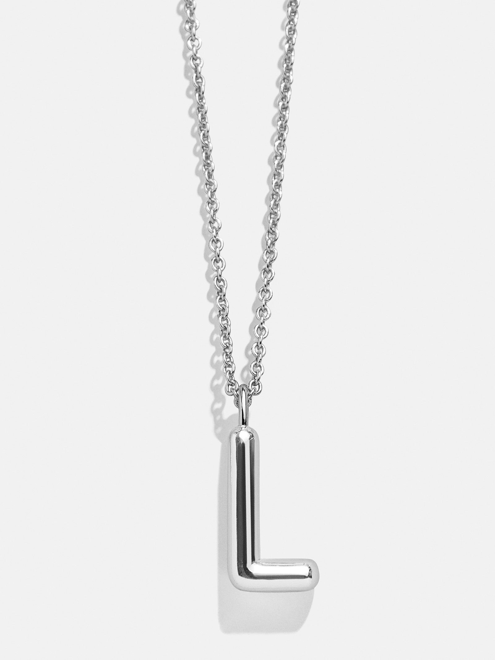 Classic Custom Sterling Silver Initial Necklace  - Silver