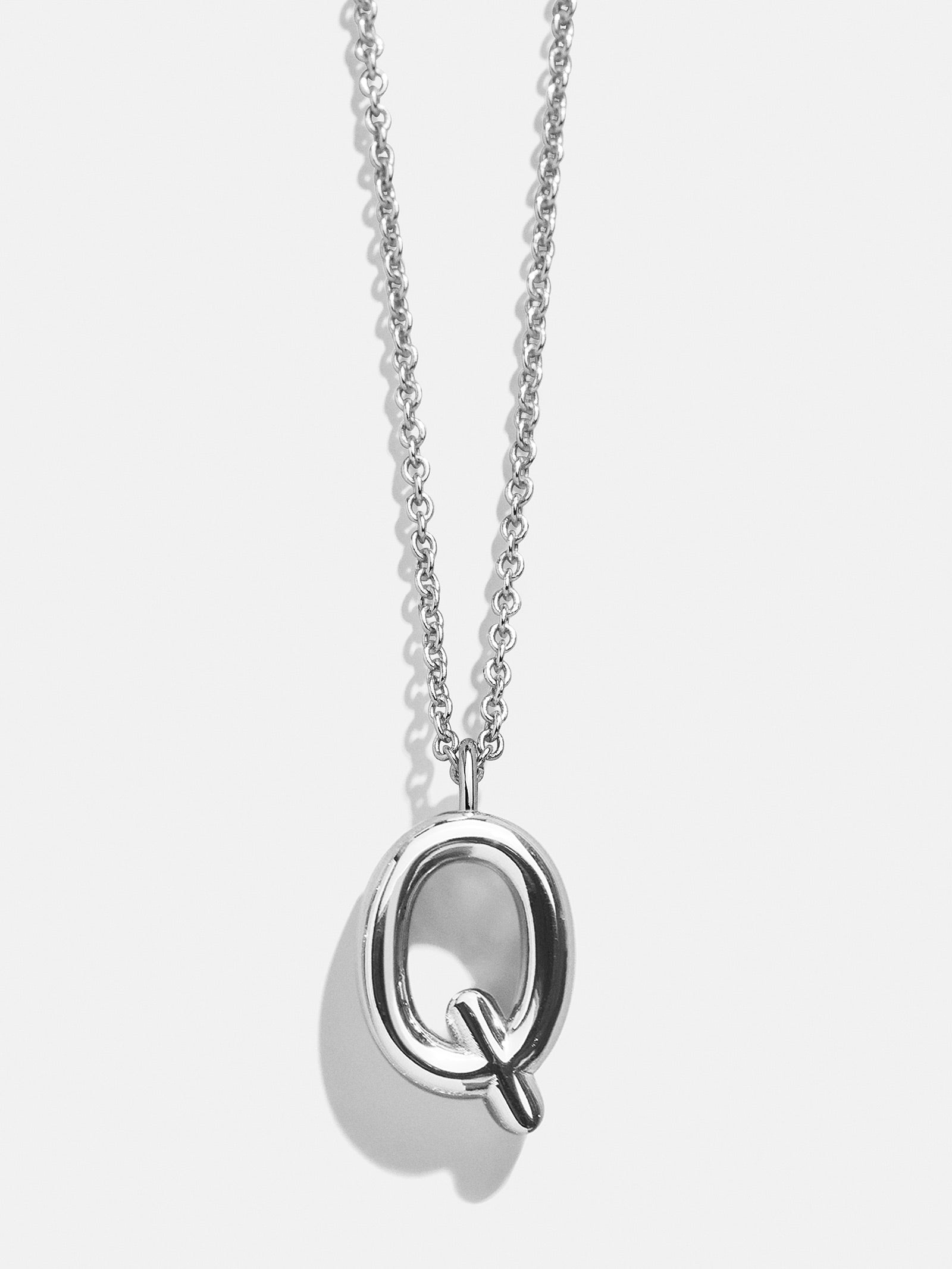 Classic Custom Sterling Silver Initial Necklace  - Silver