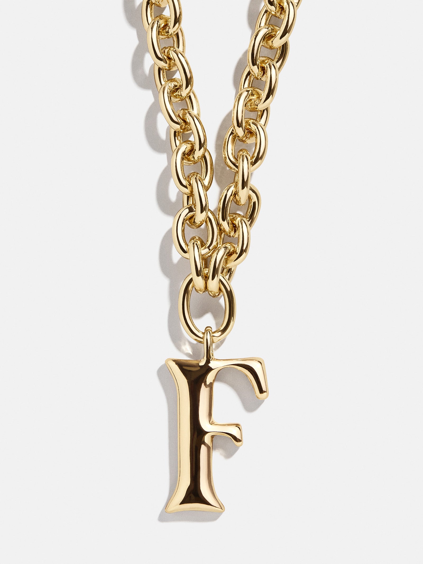 Chunky Chain Initial Necklace - Gold