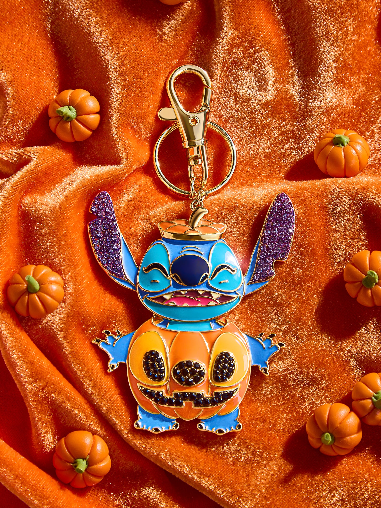 Stitch Disney 2D Pumpkin Bag Charm - Stitch Pumpkin Glow-In-The-Dark Bag Charm