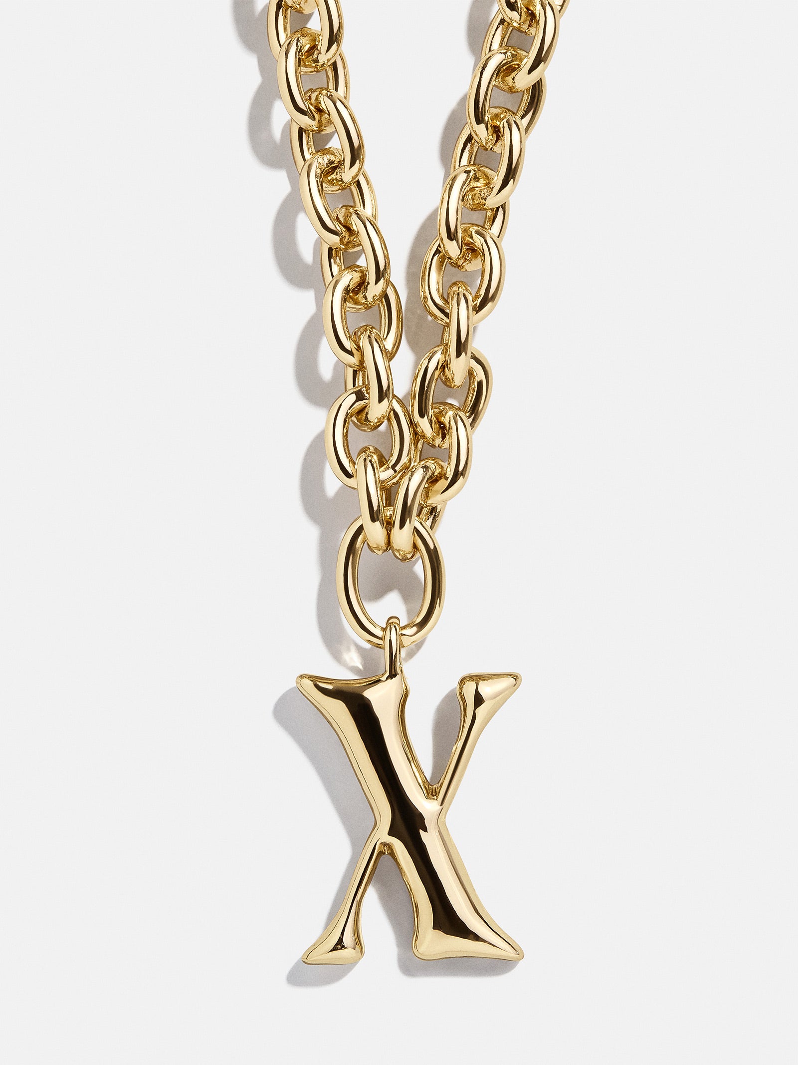 Chunky Chain Initial Necklace - Gold