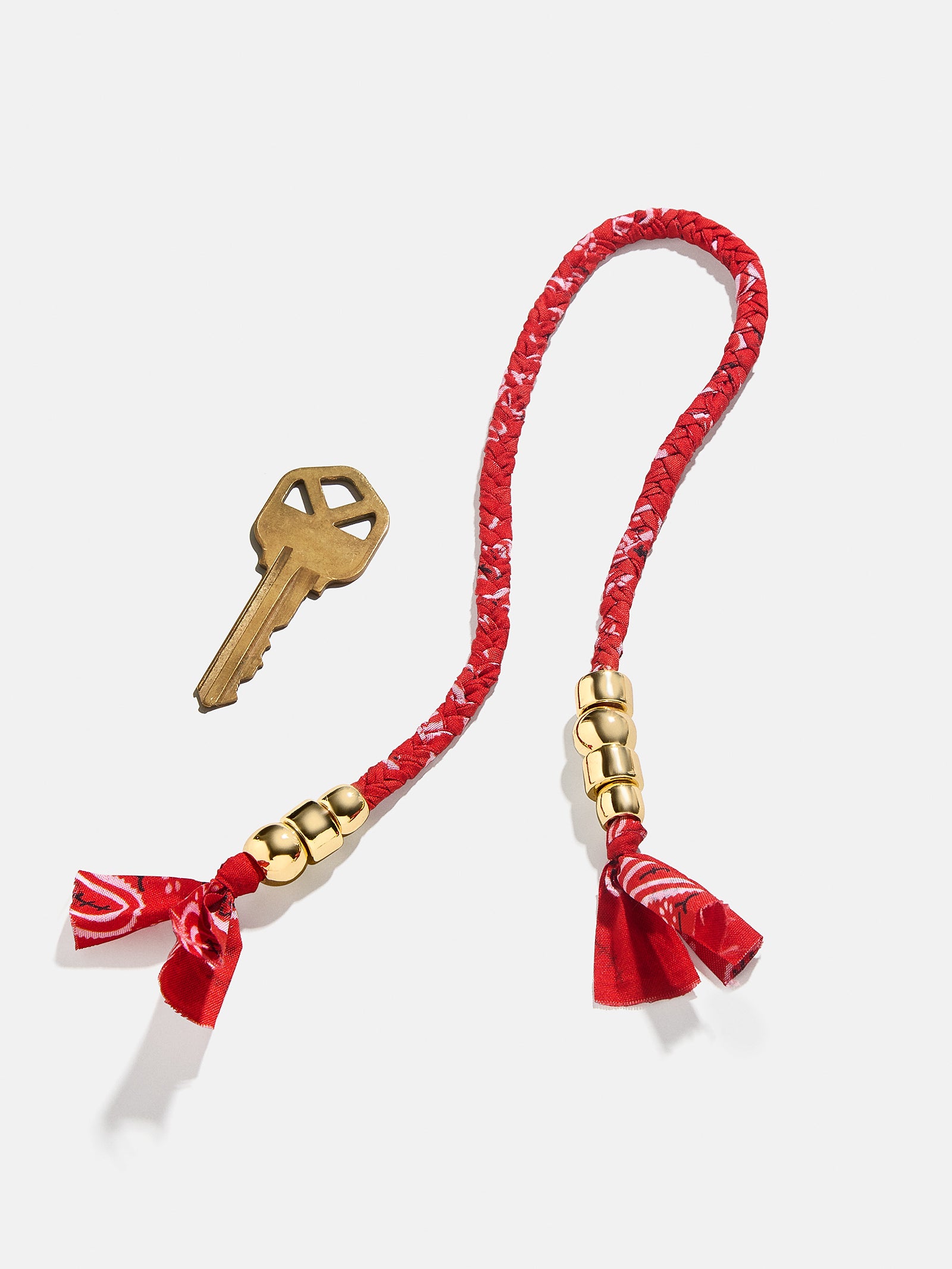 Braided Bandana Bag Charm - Red