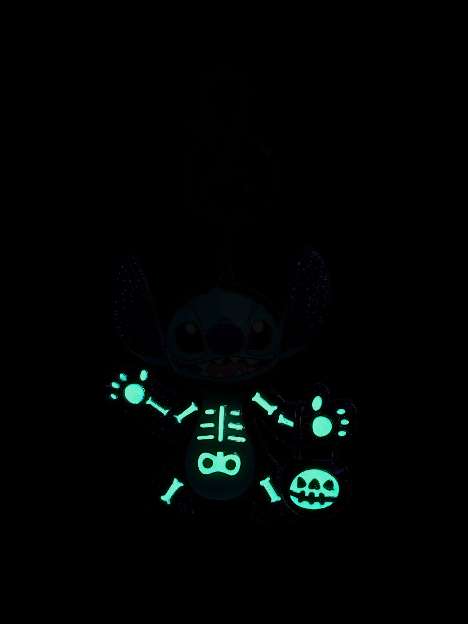 Stitch Disney 2D Skeleton Bag Charm - Stitch Skeleton Glow-In-The-Dark Bag Charm