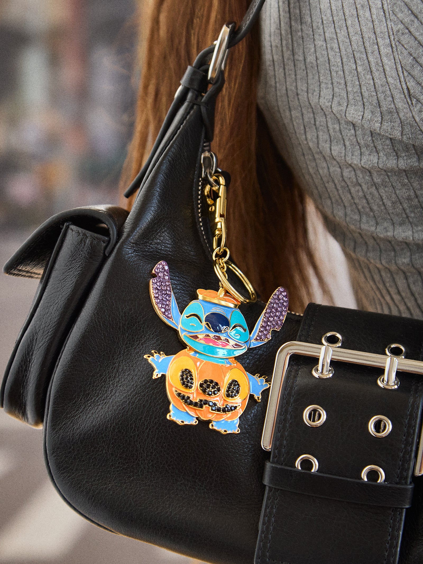 Stitch Disney 2D Pumpkin Bag Charm - Stitch Pumpkin Glow-In-The-Dark Bag Charm